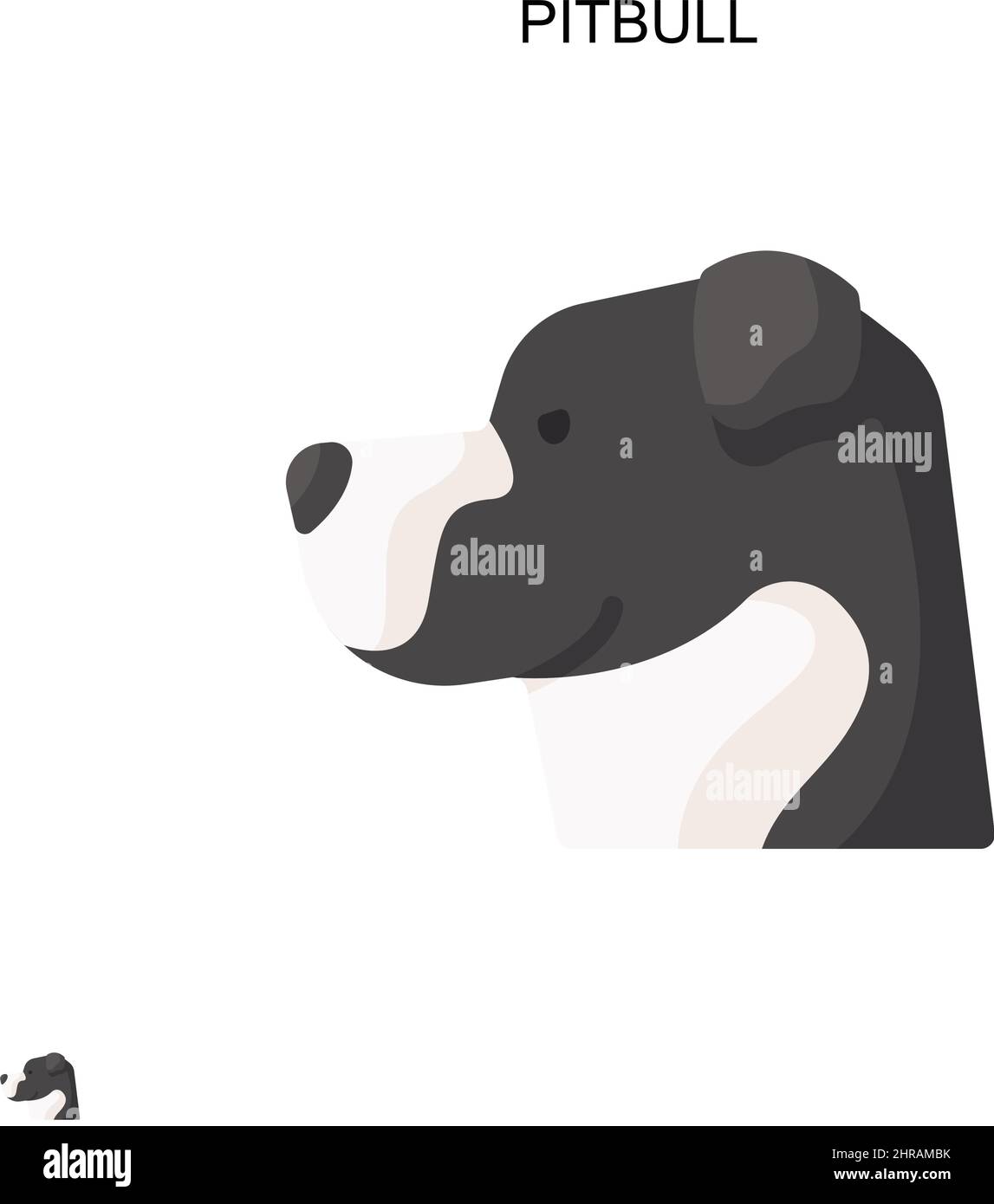 Icône de vecteur simple Pitbull. Modèle de conception de symbole d'illustration pour élément d'interface utilisateur Web mobile. Illustration de Vecteur
