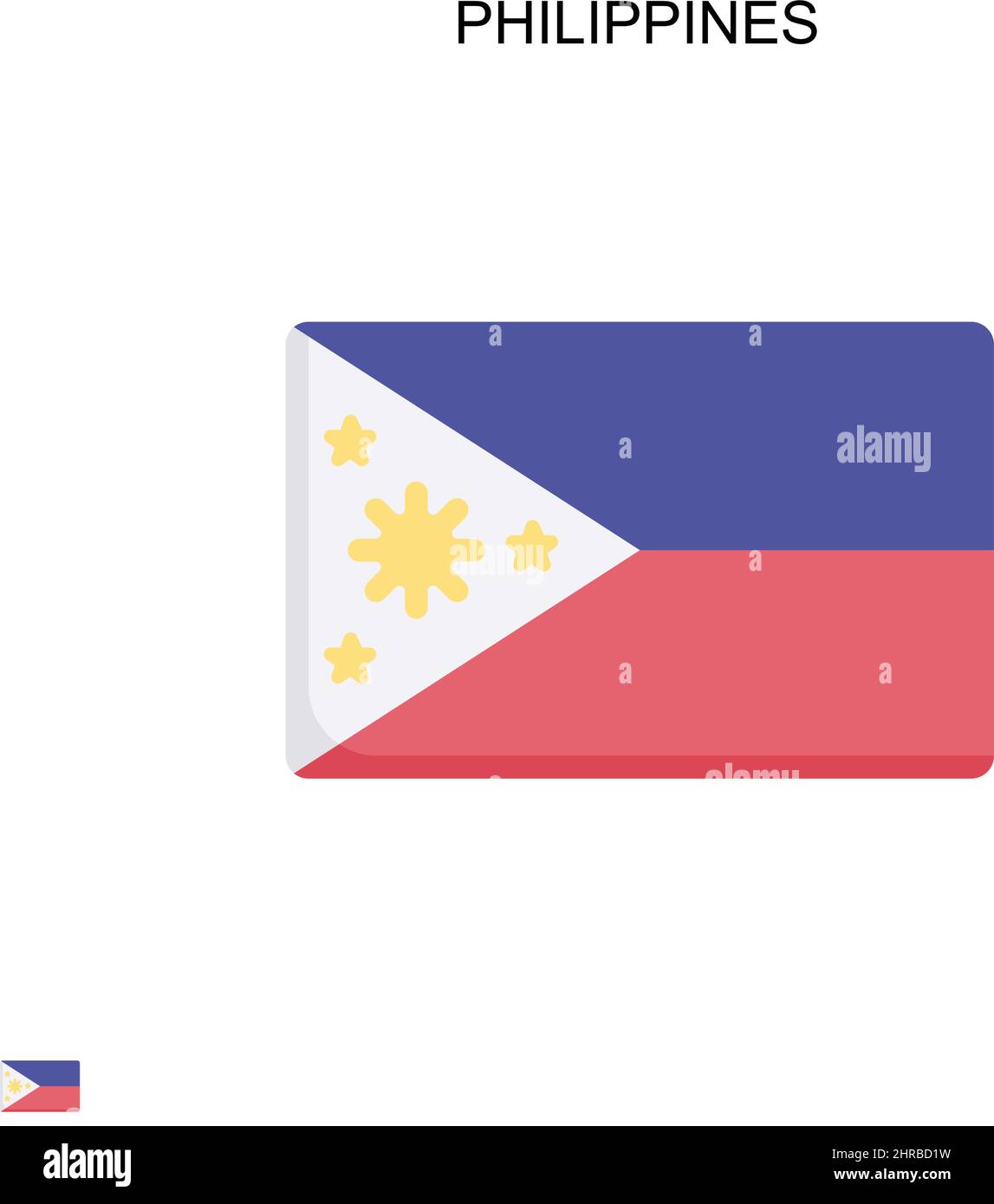 Icône de vecteur simple Philippines. Modèle de conception de symbole d'illustration pour élément d'interface utilisateur Web mobile. Illustration de Vecteur