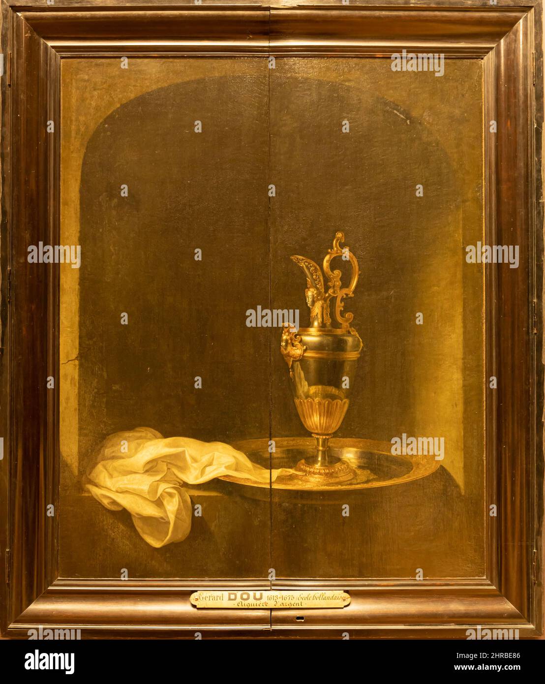 Musée du Louvre. L'égout argenté peint par Gerard Dou Banque D'Images