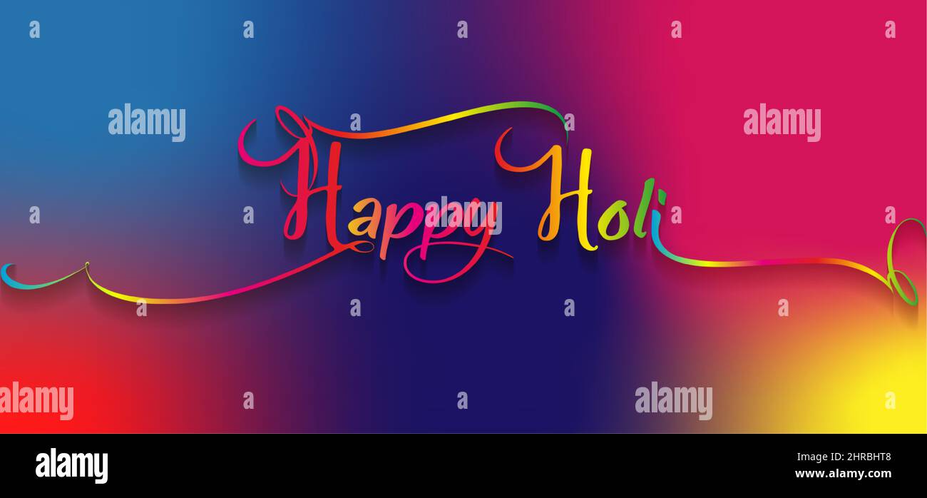 Happy Holi Indian Festival Banner, gulaal coloré, couleur poudre, carte de fête, dégradé coloré fluide à motifs, papier multicolore arrière-plan, vecteur Illustration de Vecteur