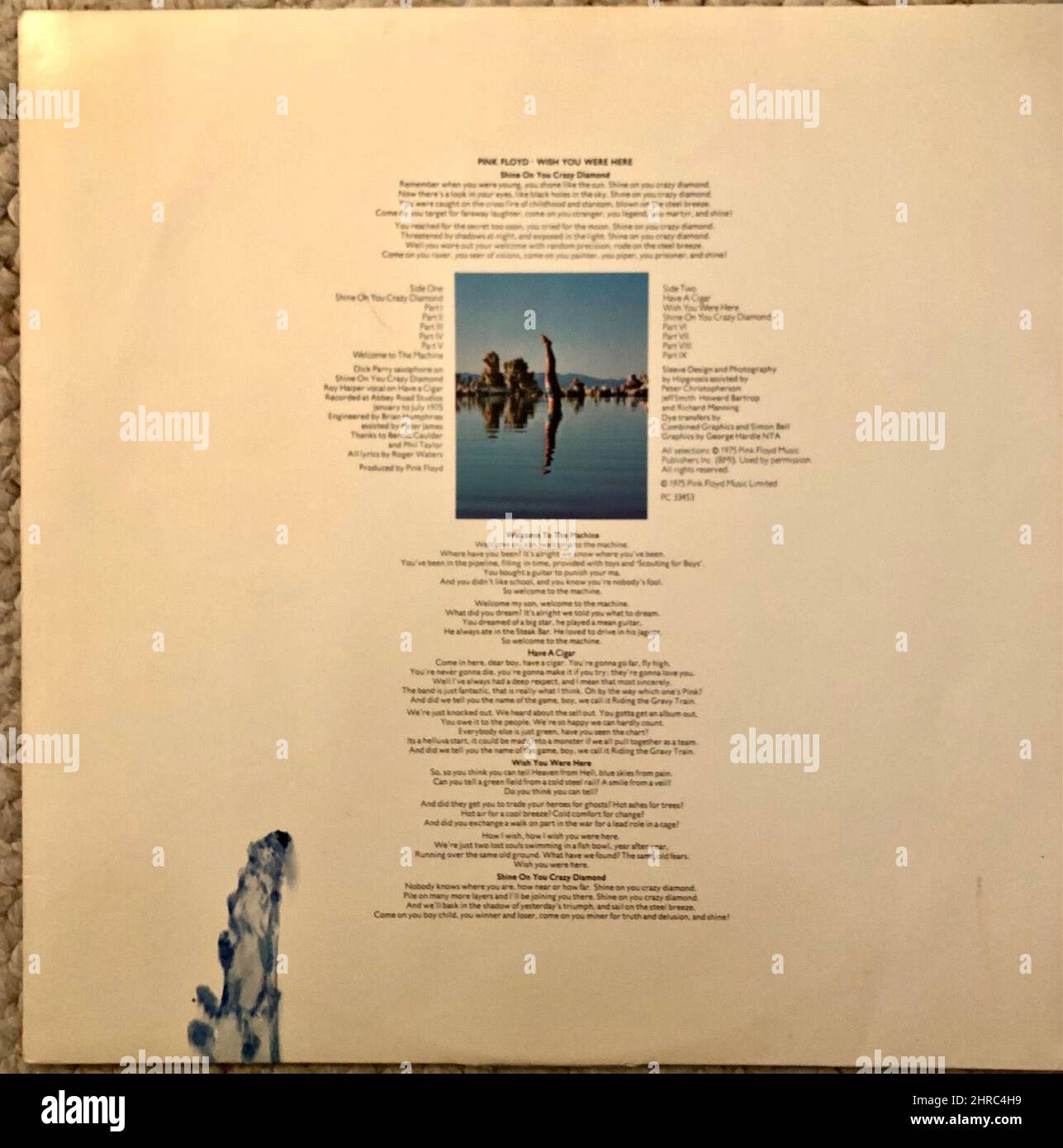 Rock Music album, 1970s, Pink Floyd, 'Wish You Were Here', 1975, Columbia Records Cover Art Banque D'Images