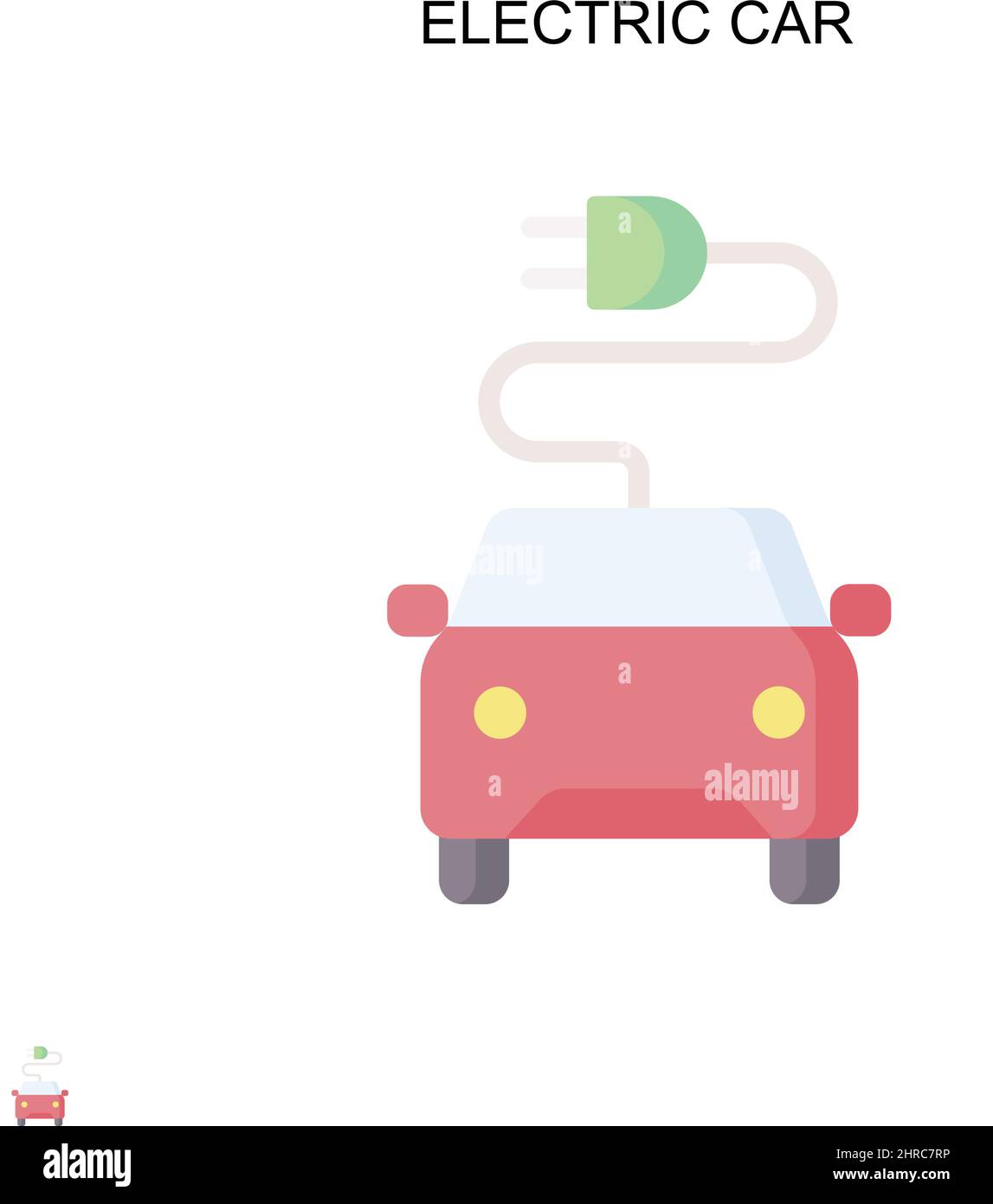 Voiture électrique simple icône vecteur.Modèle de conception de symbole d'illustration pour élément d'interface utilisateur Web mobile. Illustration de Vecteur