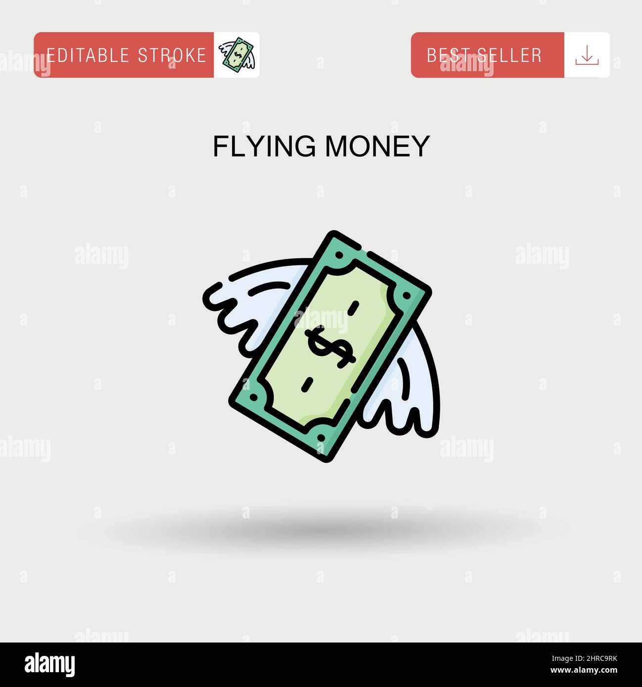 Icône de vecteur simple de Flying Money. Illustration de Vecteur