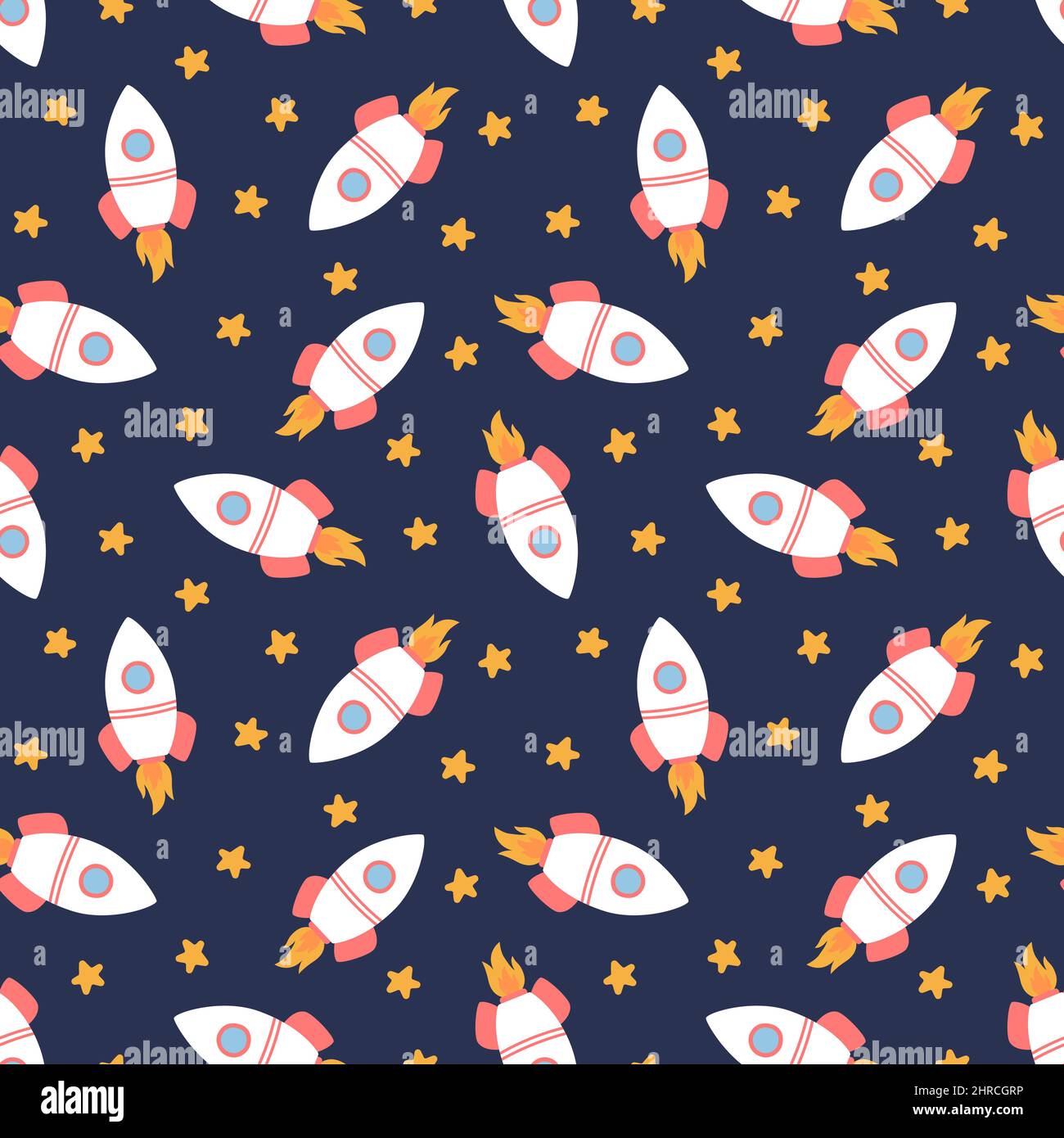 Motif sans couture avec fusées et étoiles, illustration vectorielle Illustration de Vecteur