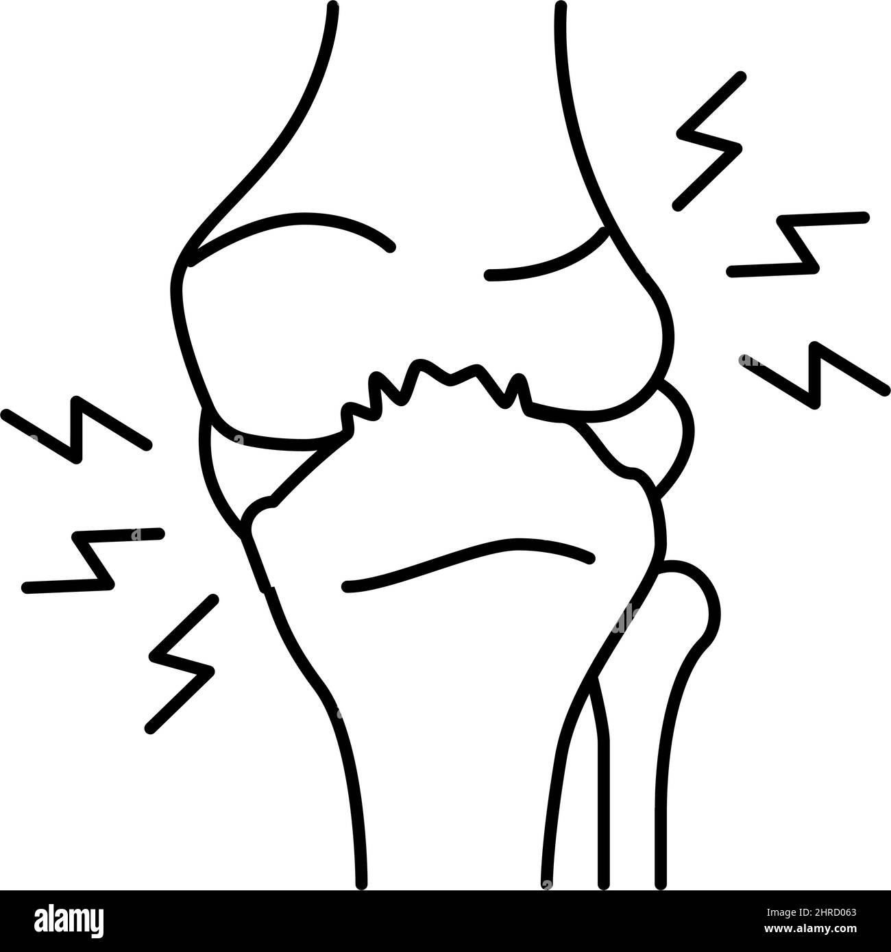 illustration vectorielle de l'icône de la ligne de problème de santé de l'arthrose Illustration de Vecteur