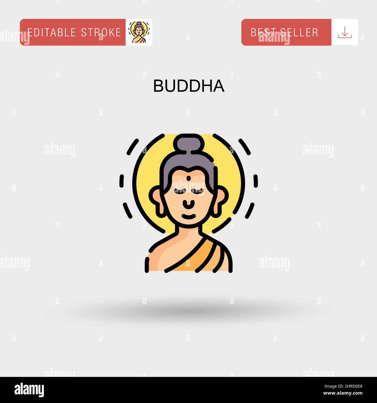 Icône de vecteur simple de Bouddha. Illustration de Vecteur