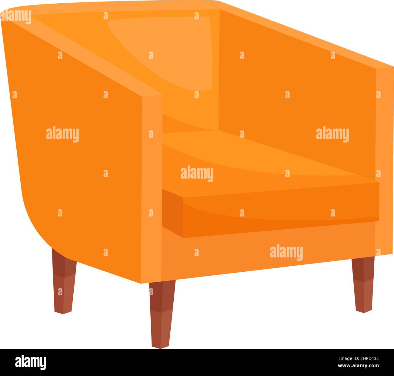 Fauteuil orange confortable sur fond blanc, illustration vectorielle Illustration de Vecteur