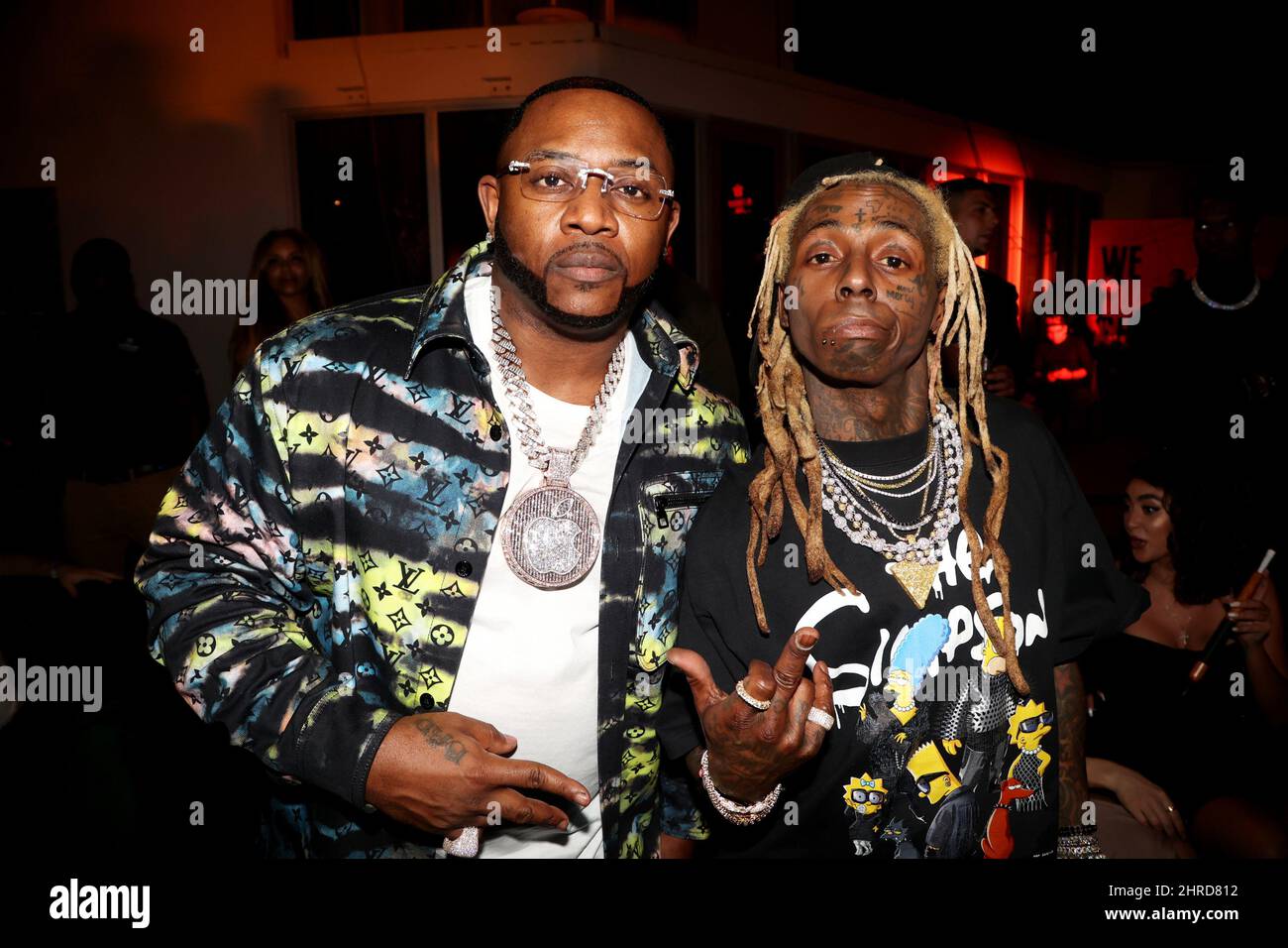 Miami Beach Floride Etats Unis 24th Fevr 22 Mack Maine Et Lil Wayne Au Bash D Anniversaire De Floyd Mayweather Au Gabriel Miami South Beach Le 24 Fevrier 22 A Miami Beach Floride Credit
