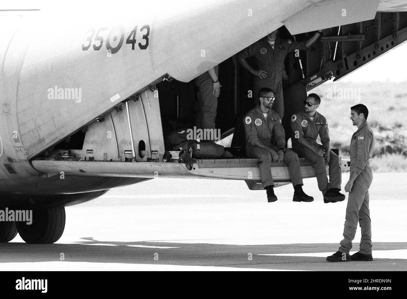 Avion de l'armée espagnole dans la base - Casa C-295 Banque D'Images