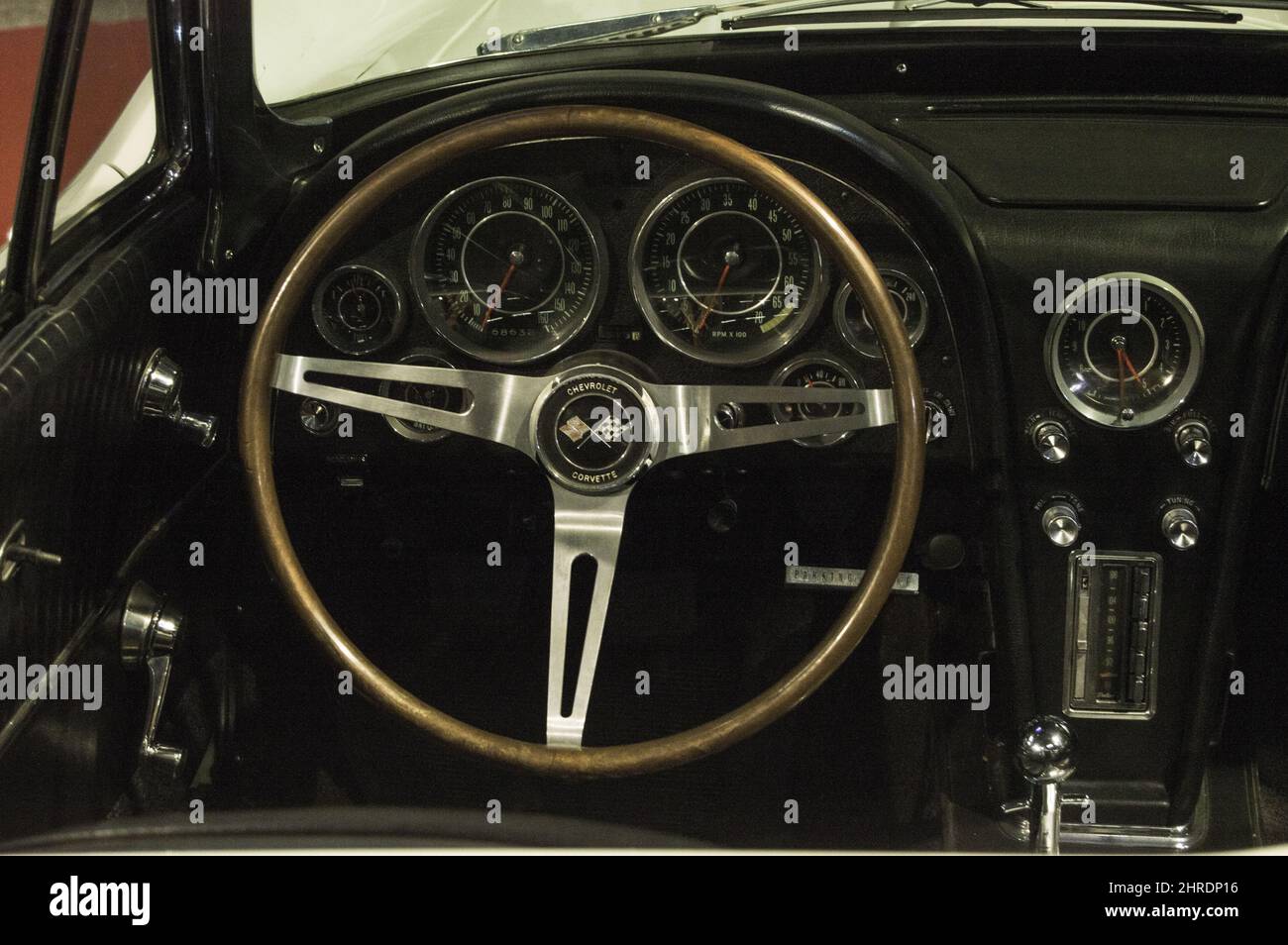 Intérieur classique et magnifique d'une Corvette Stingray de Chevrolet Banque D'Images