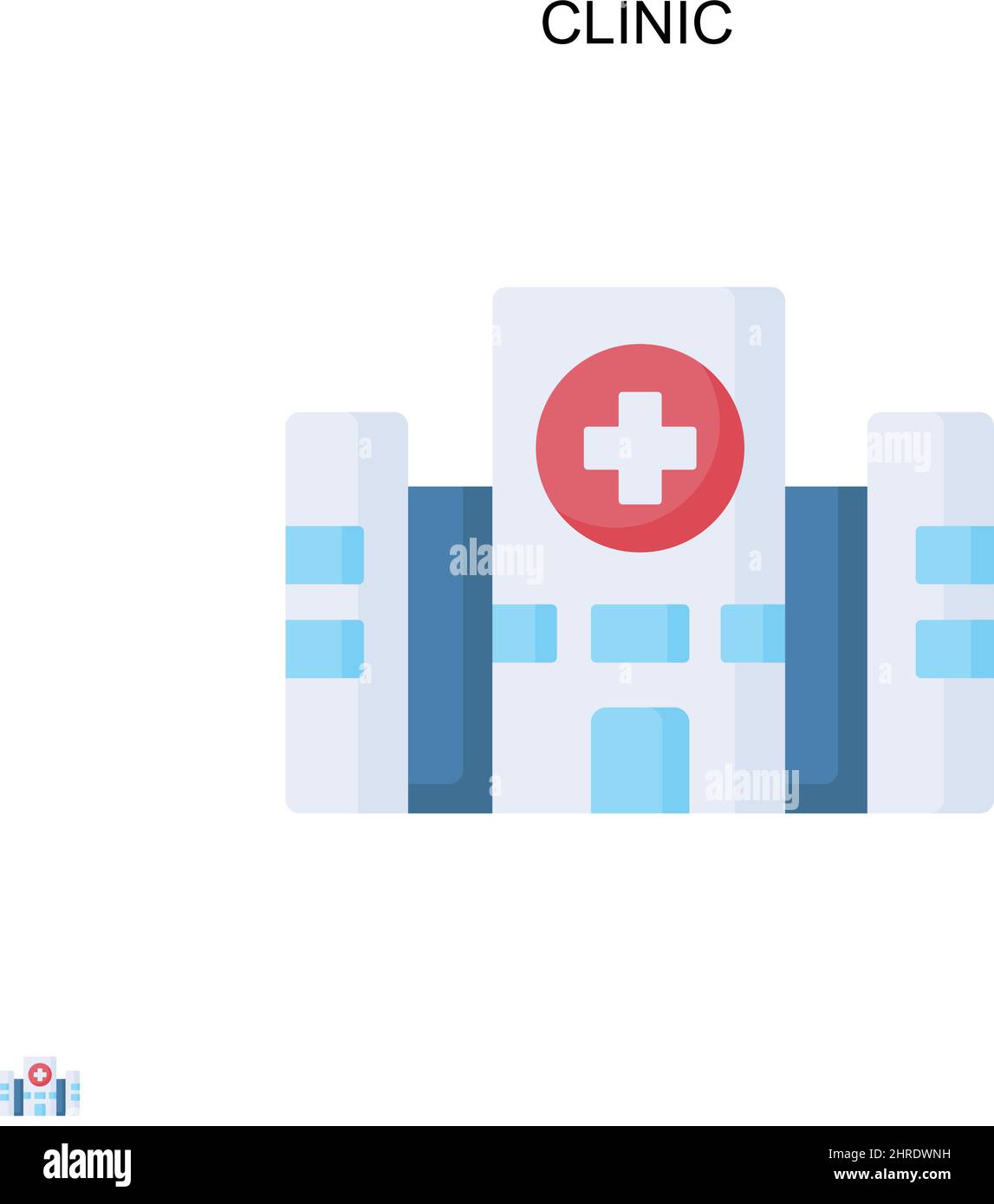 Icône de vecteur simple clinique. Modèle de conception de symbole d'illustration pour élément d'interface utilisateur Web mobile. Illustration de Vecteur
