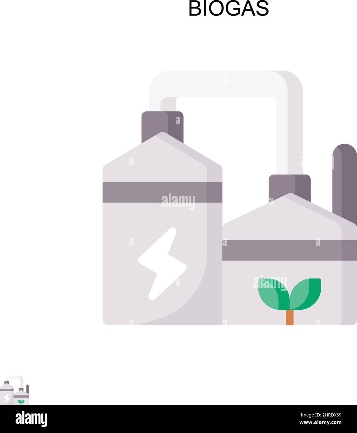 Biogaz simple vecteur icône.Modèle de conception de symbole d'illustration pour élément d'interface utilisateur Web mobile. Illustration de Vecteur
