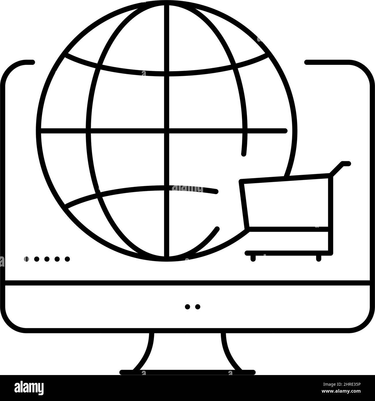 illustration vectorielle de l'icône de la ligne d'achat mondiale Illustration de Vecteur illustration vectorielle de l'icône de la ligne d'achat mondiale Illustration de Vecteur