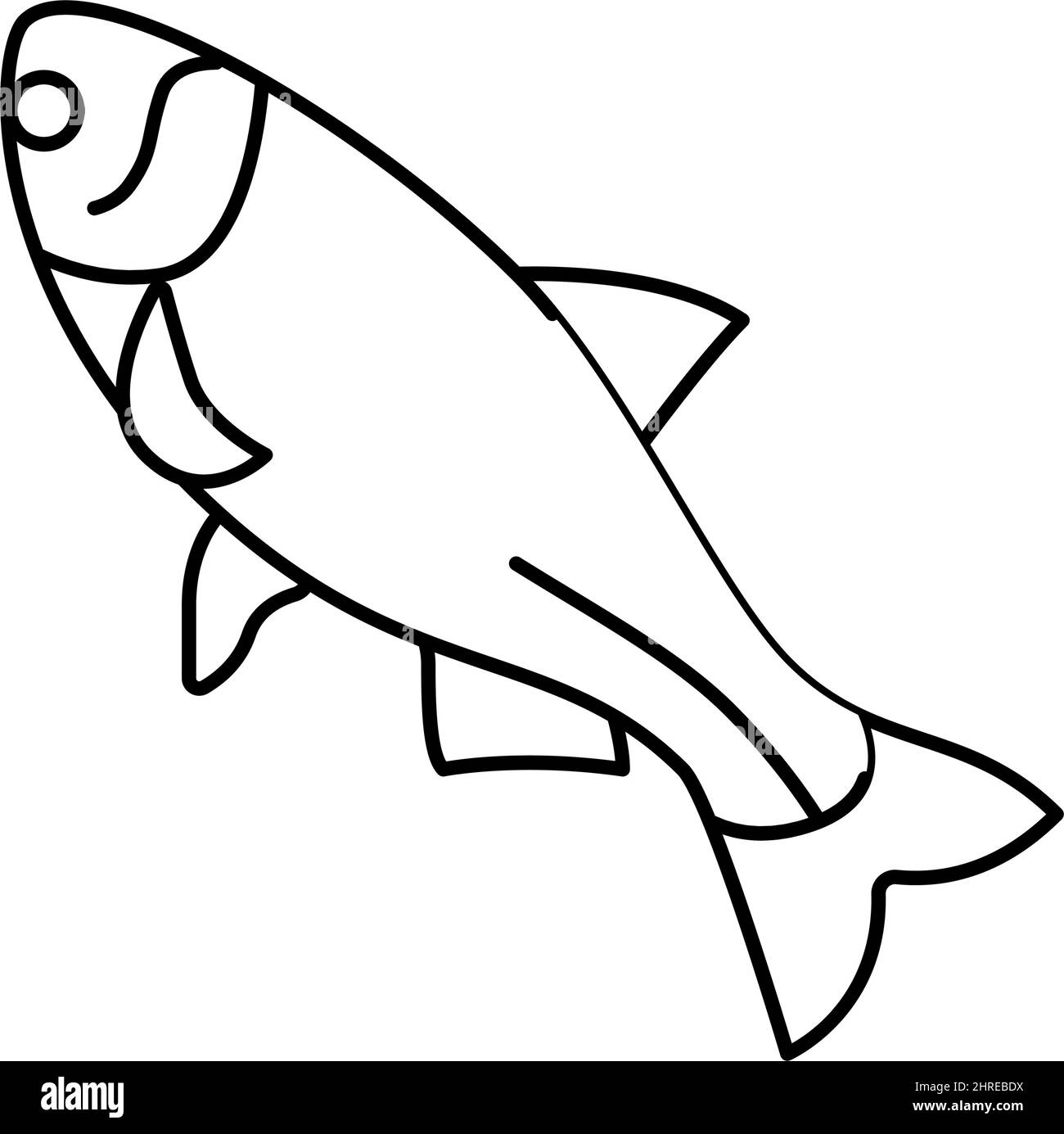 illustration vectorielle d'icône en forme de carpe argentée Illustration de Vecteur