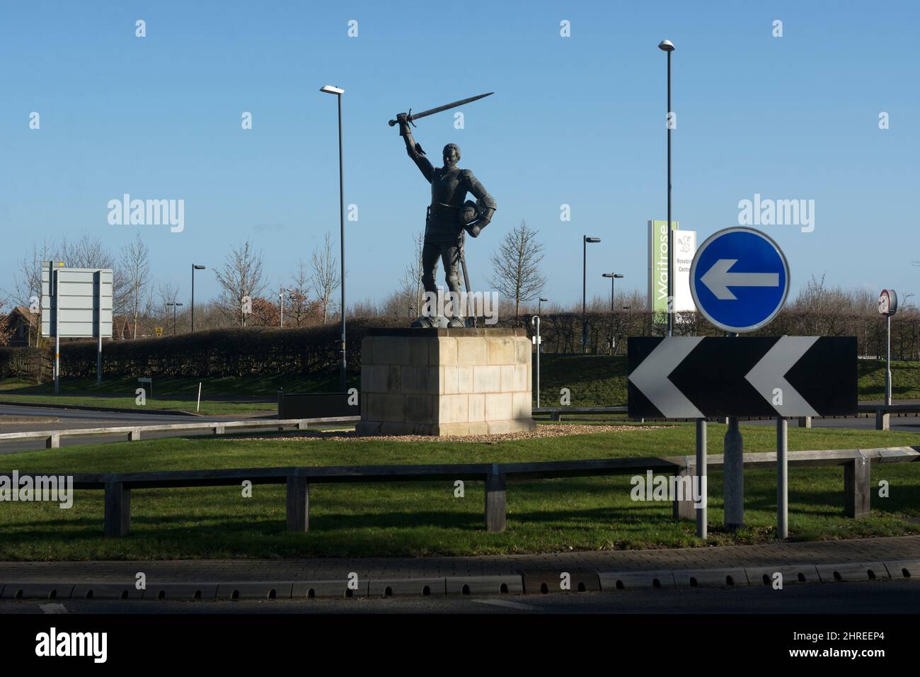 Statue de Henry V, Stratford-upon-Avon, Warwickshire, Angleterre, Royaume-Uni Banque D'Images