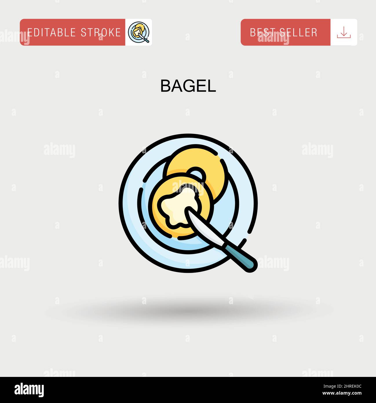Icône de vecteur simple bagel. Illustration de Vecteur