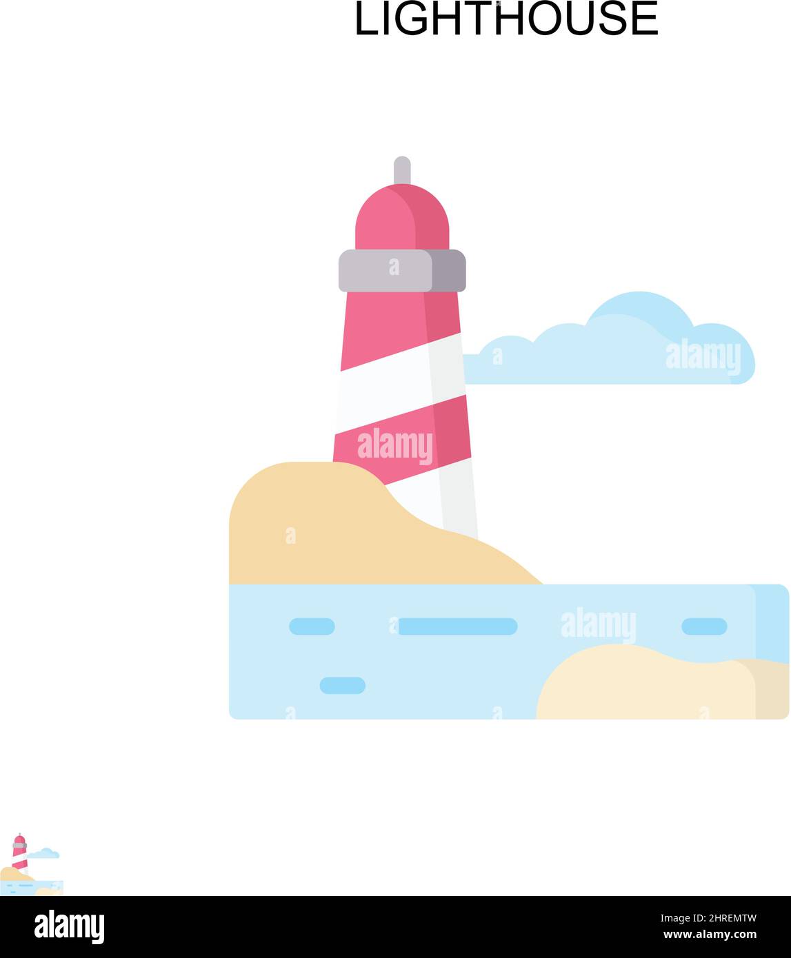 Icône de vecteur simple phare.Modèle de conception de symbole d'illustration pour élément d'interface utilisateur Web mobile. Illustration de Vecteur