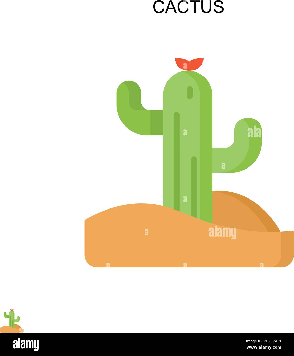 Icône de vecteur simple Cactus.Modèle de conception de symbole d'illustration pour élément d'interface utilisateur Web mobile. Illustration de Vecteur