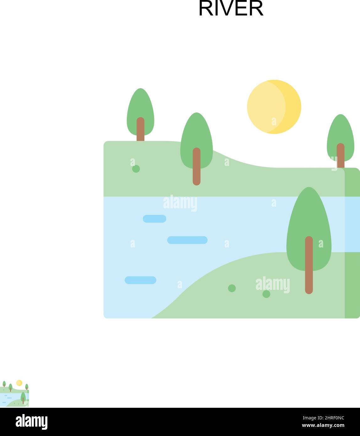 Icône de vecteur simple River.Modèle de conception de symbole d'illustration pour élément d'interface utilisateur Web mobile. Illustration de Vecteur