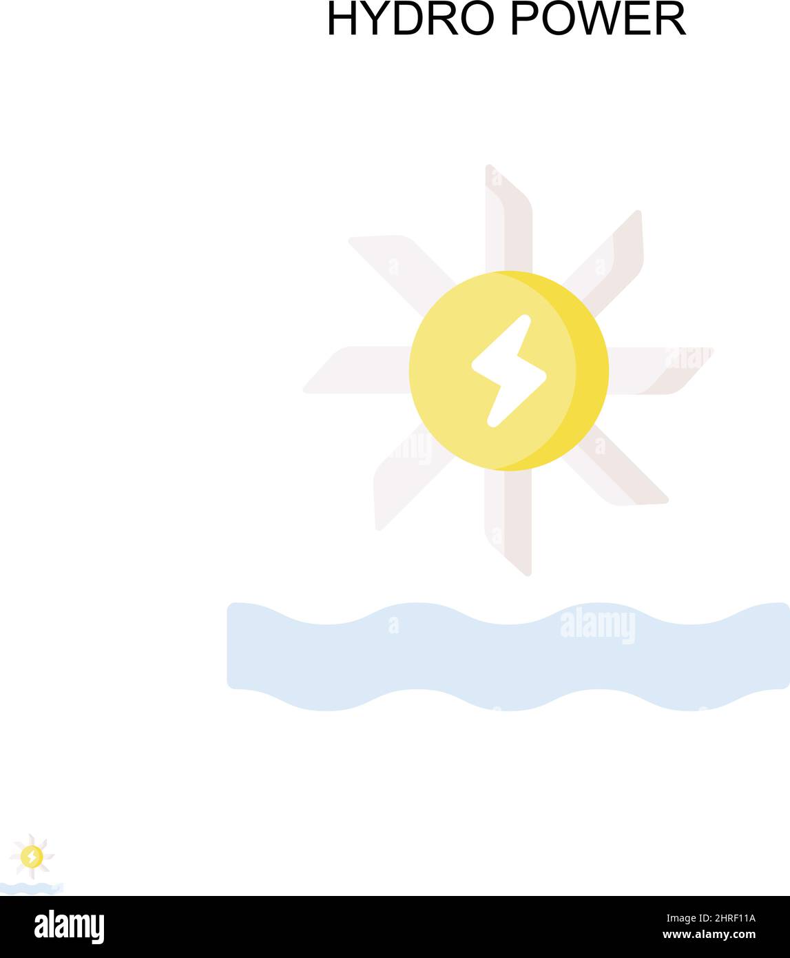 Icône de vecteur simple Hydro POWER.Modèle de conception de symbole d'illustration pour élément d'interface utilisateur Web mobile. Illustration de Vecteur