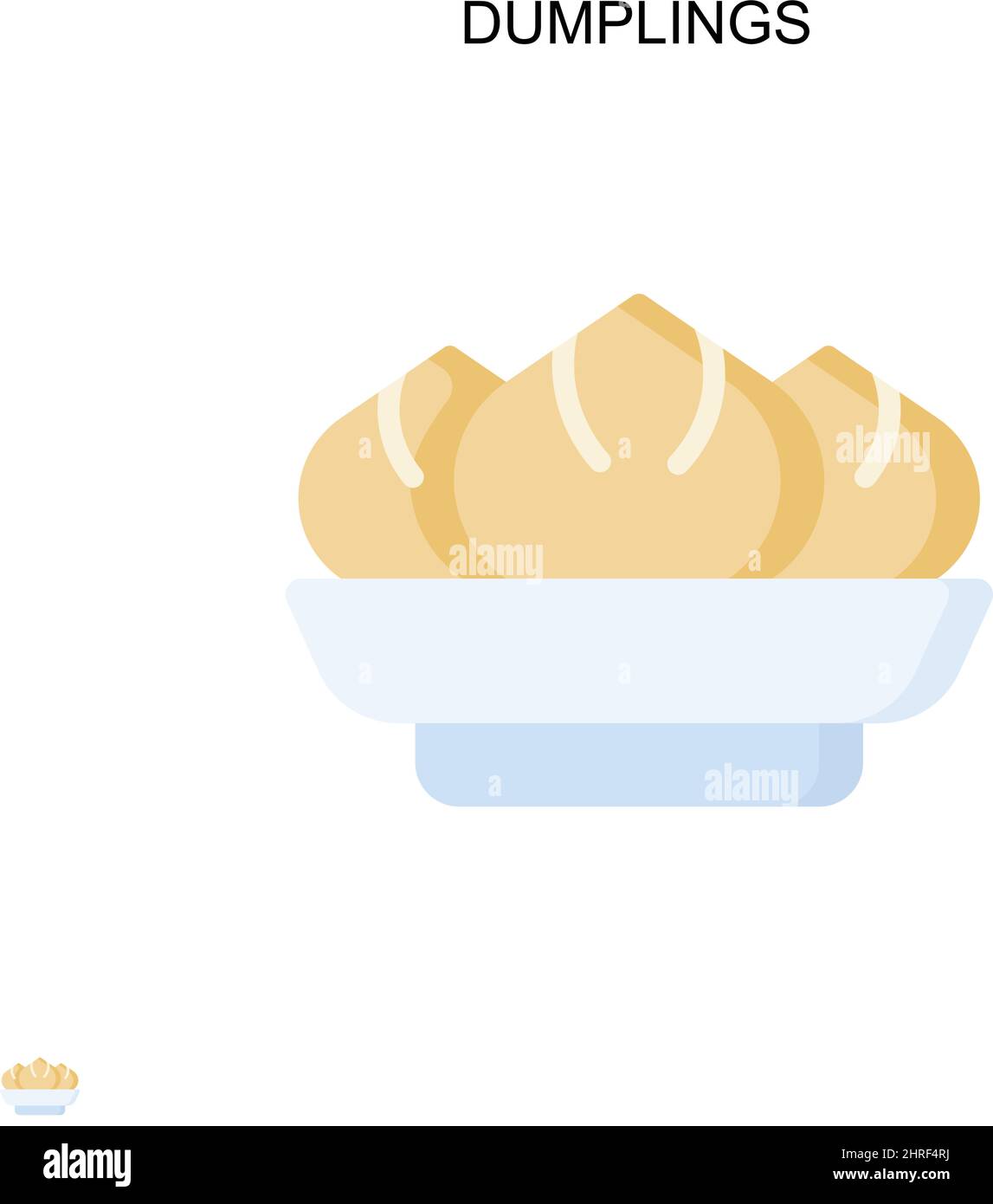 Icône de vecteur simple de dumplings. Modèle de conception de symbole d'illustration pour élément d'interface utilisateur Web mobile. Illustration de Vecteur