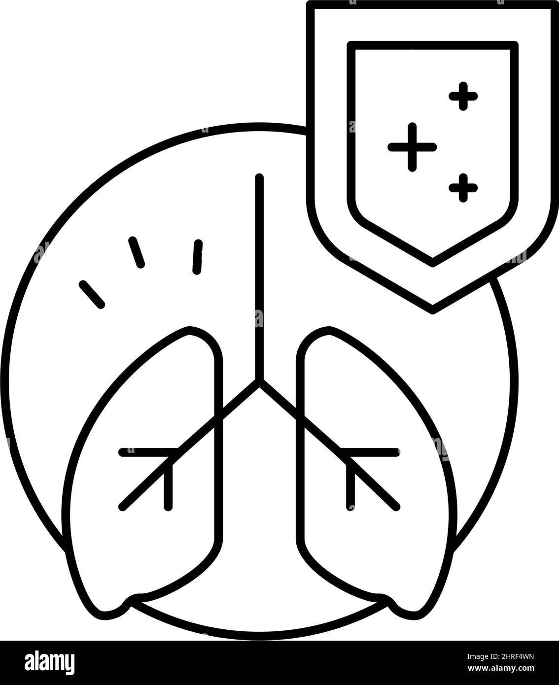 illustration vectorielle de l'icône de ligne de défense d'immunité des poumons Illustration de Vecteur