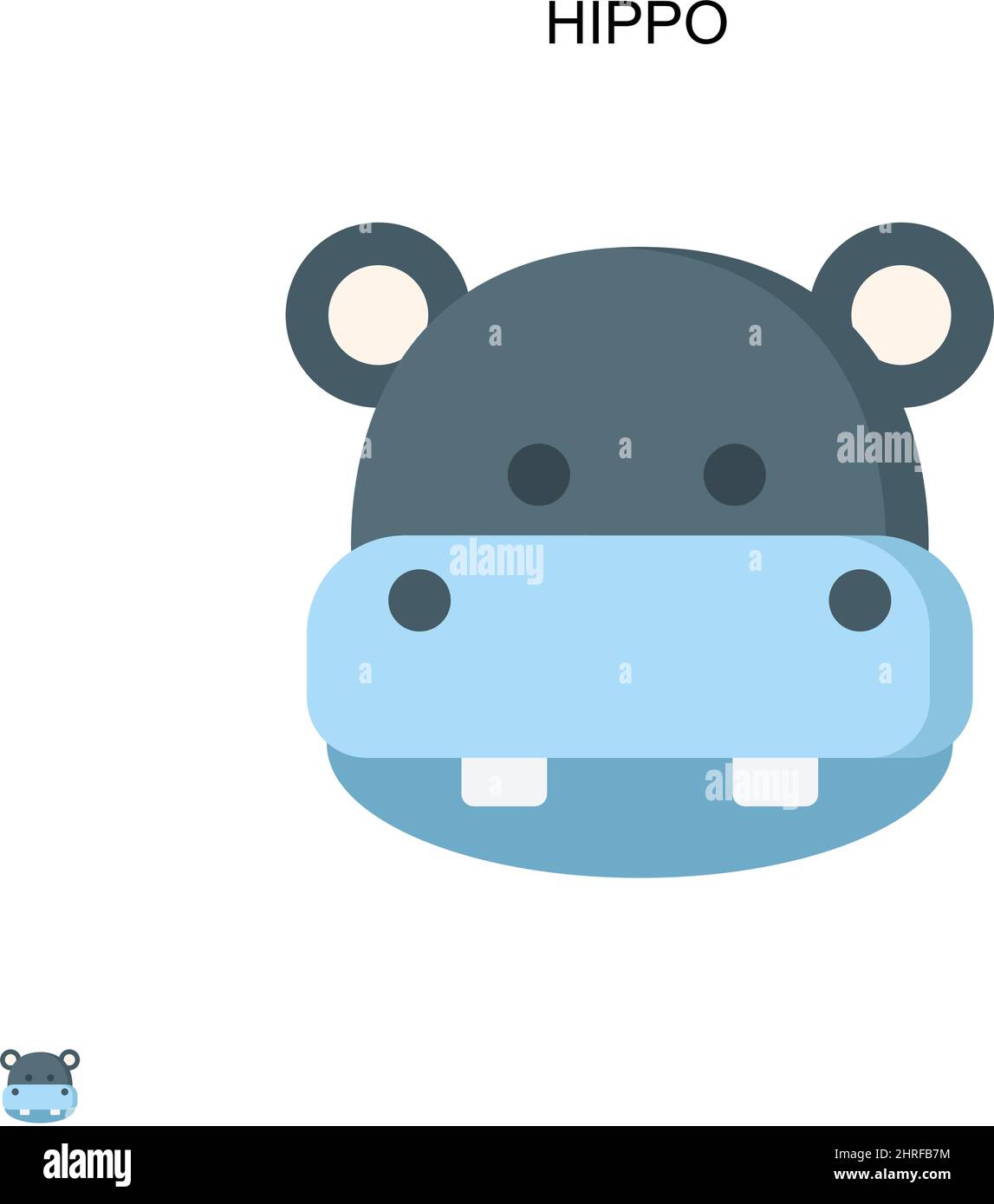 Icône de vecteur simple Hippo.Modèle de conception de symbole d'illustration pour élément d'interface utilisateur Web mobile. Illustration de Vecteur