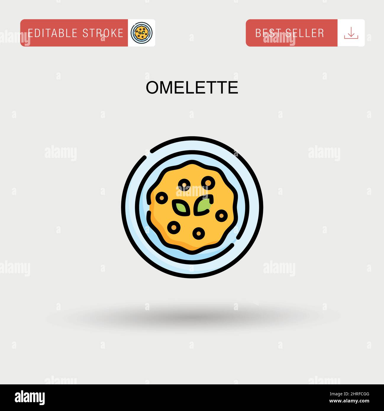 Icône de vecteur simple omelette. Illustration de Vecteur