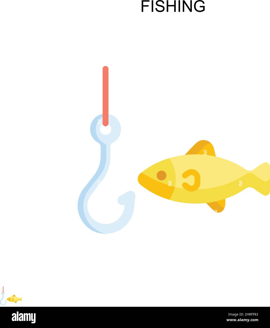 Icône de vecteur simple de pêche.Modèle de conception de symbole d'illustration pour élément d'interface utilisateur Web mobile. Illustration de Vecteur