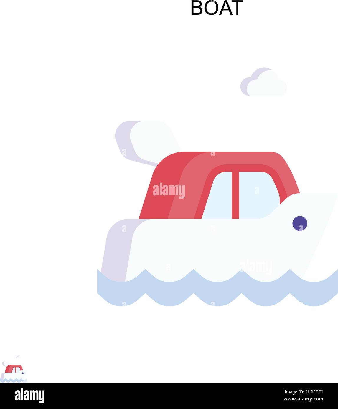 Icône vecteur simple bateau.Modèle de conception de symbole d'illustration pour élément d'interface utilisateur Web mobile. Illustration de Vecteur