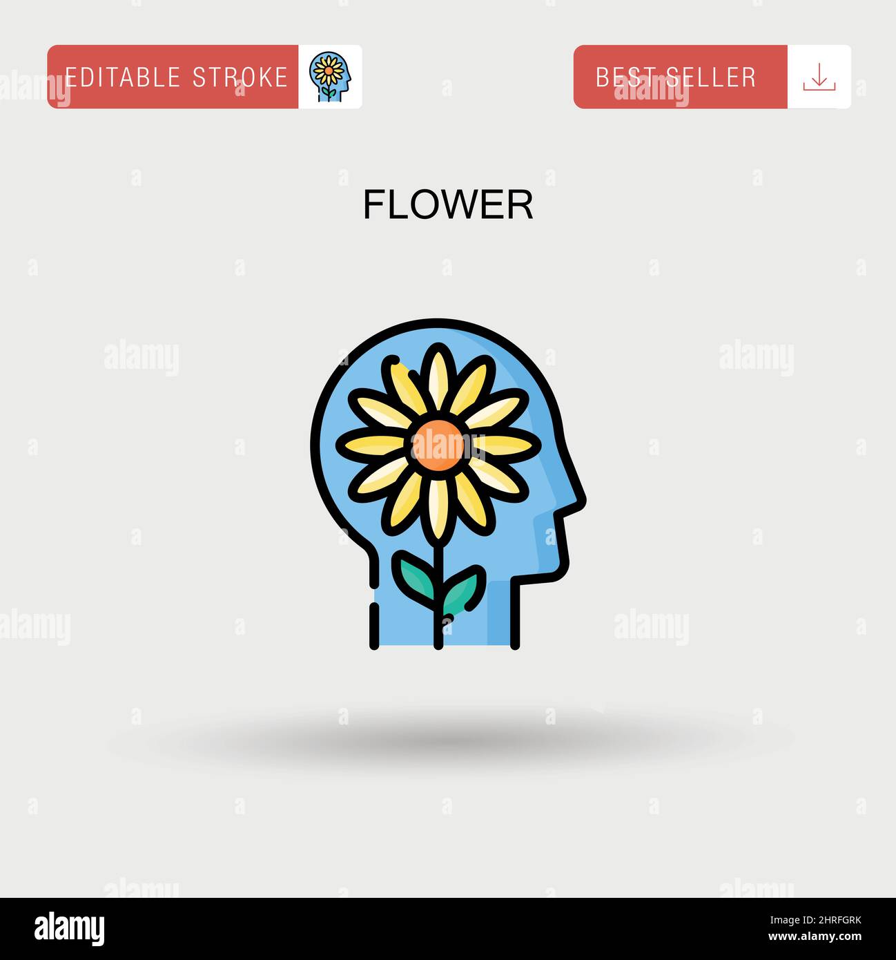 Icône de vecteur simple de fleur. Illustration de Vecteur