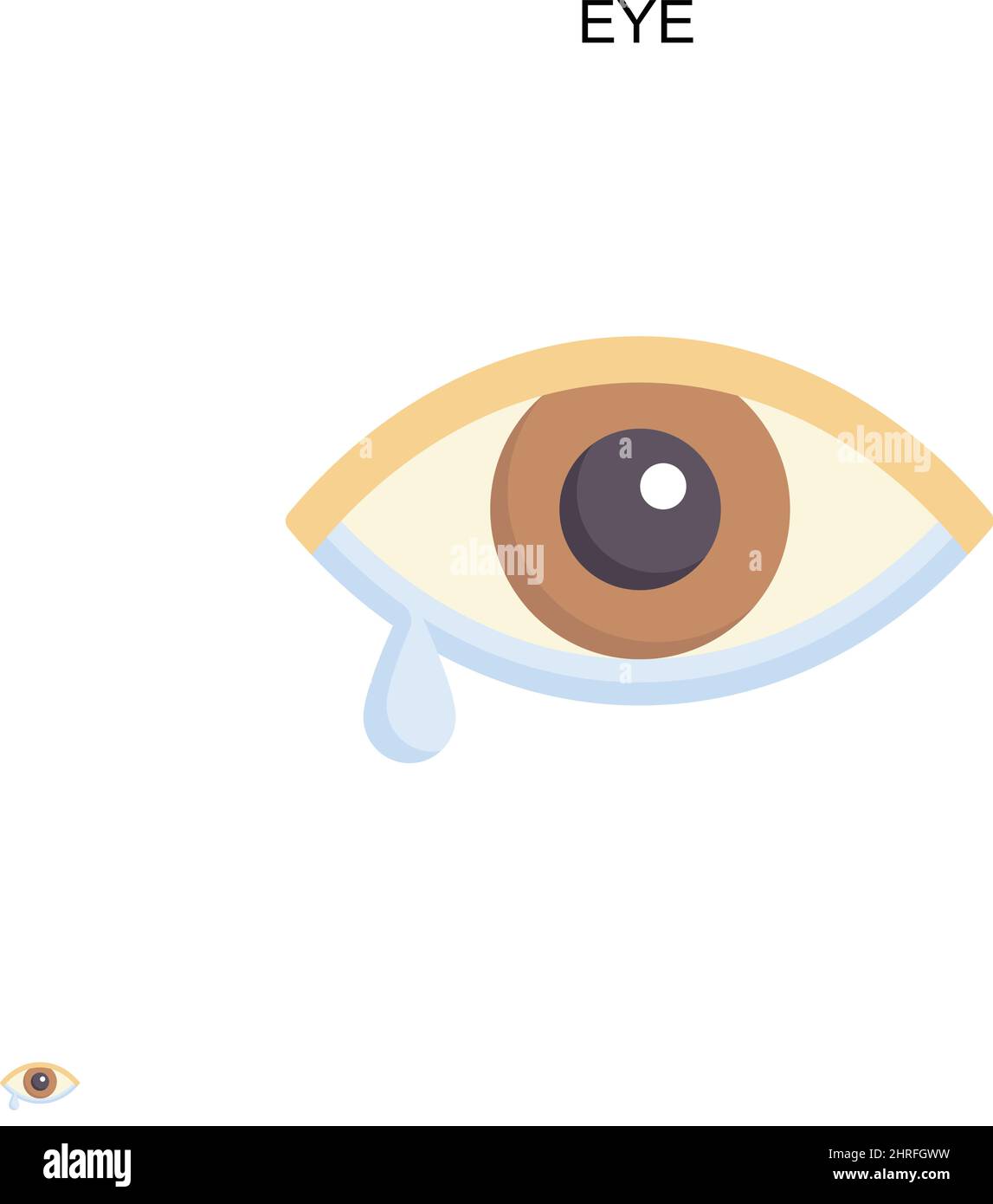 Icône de vecteur simple œil.Modèle de conception de symbole d'illustration pour élément d'interface utilisateur Web mobile. Illustration de Vecteur