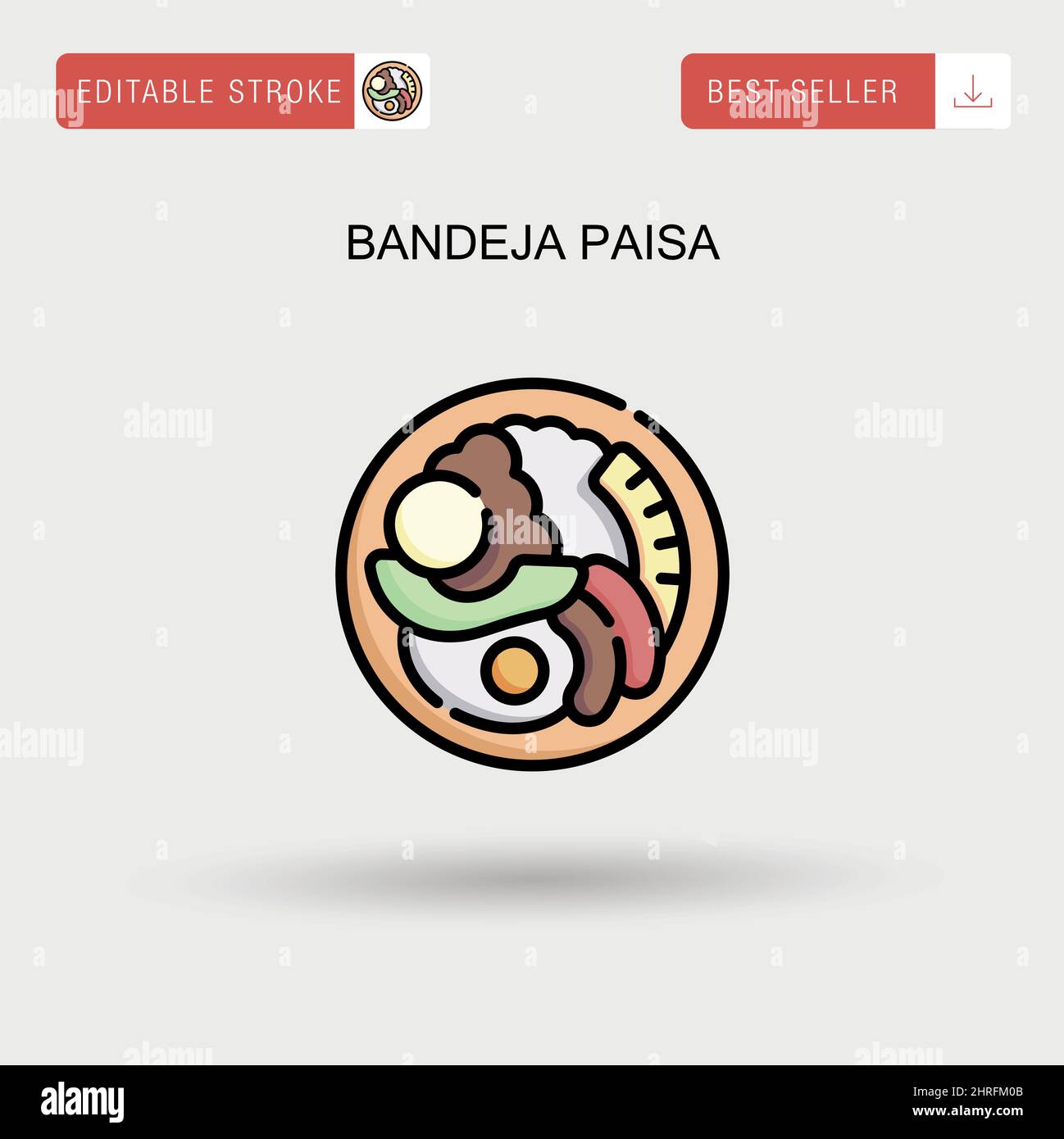 Bandeja paisa simple vecteur icône. Illustration de Vecteur