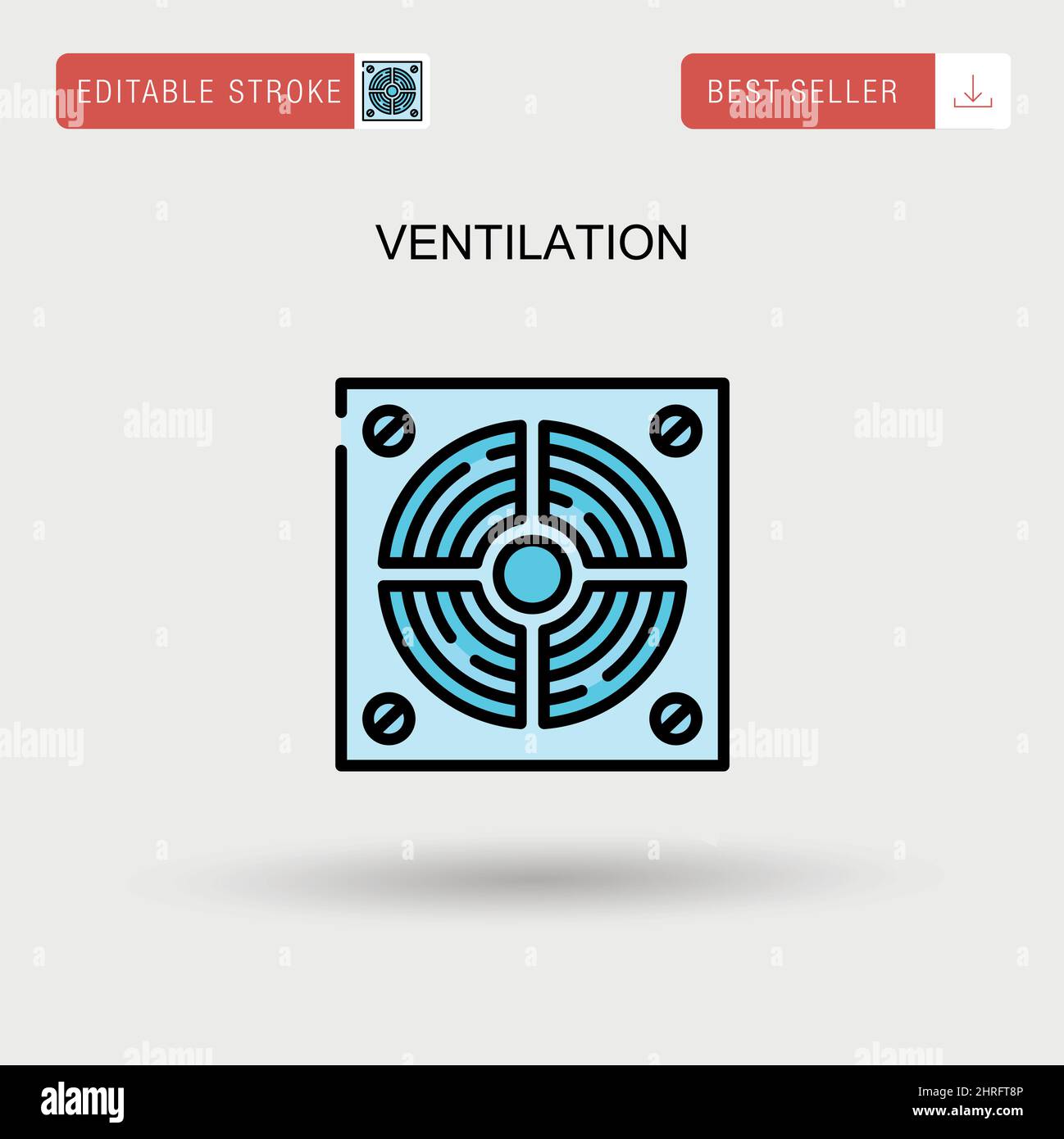 Icône vecteur simple de ventilation. Illustration de Vecteur