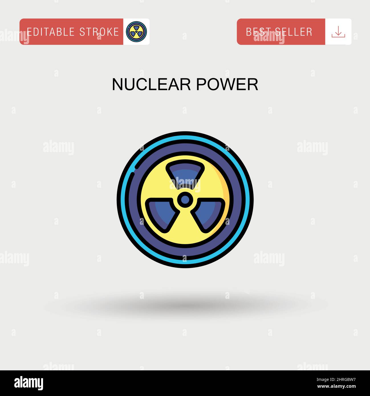 Icône de vecteur simple de puissance nucléaire. Illustration de Vecteur
