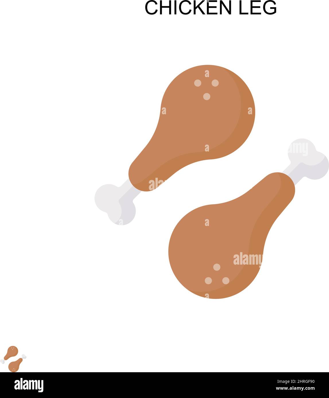 Icône de vecteur simple de jambe de poulet.Modèle de conception de symbole d'illustration pour élément d'interface utilisateur Web mobile. Illustration de Vecteur