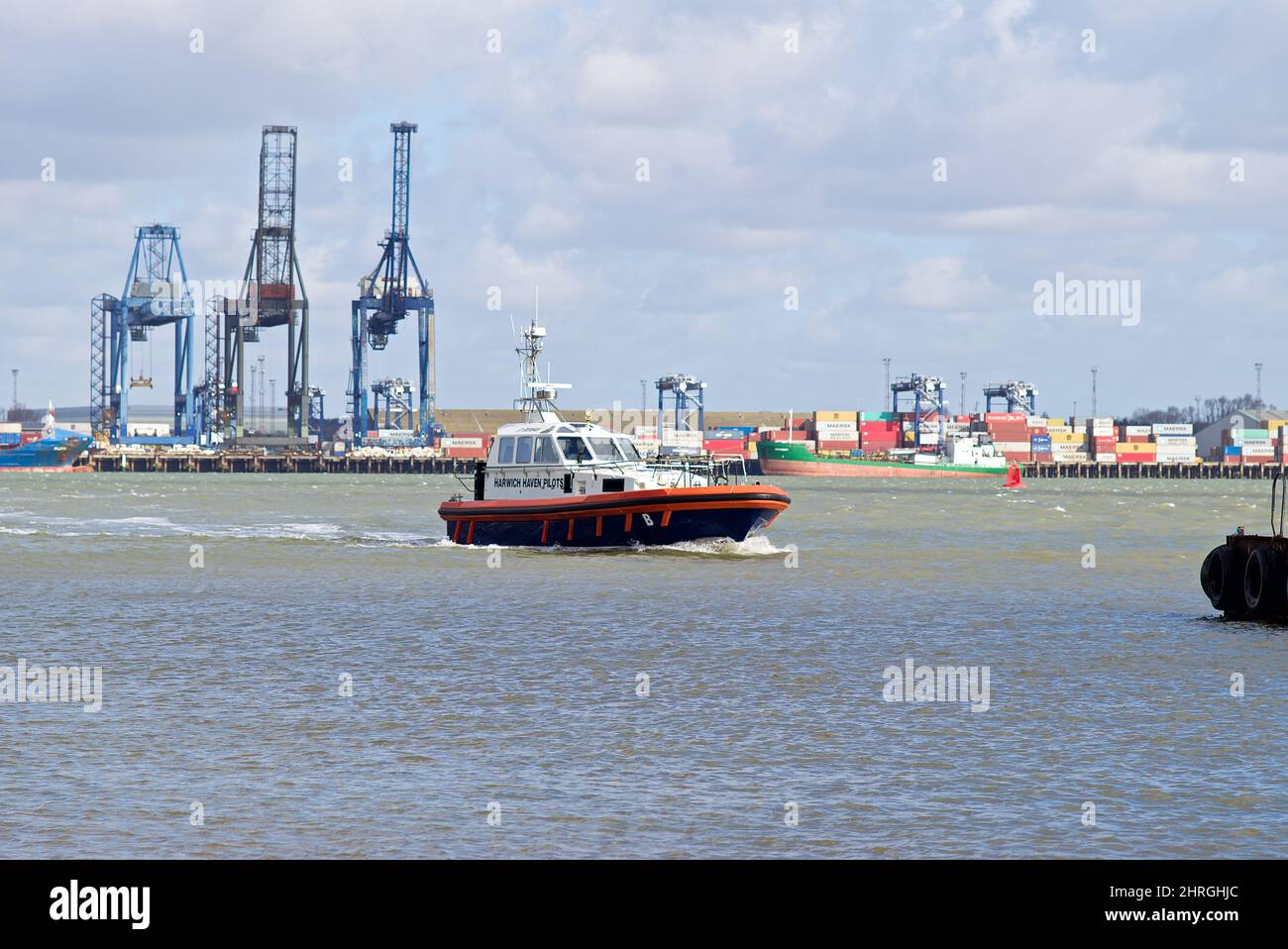 Harwich Haven Pilot à l'entrée de Harwich Haven. Banque D'Images