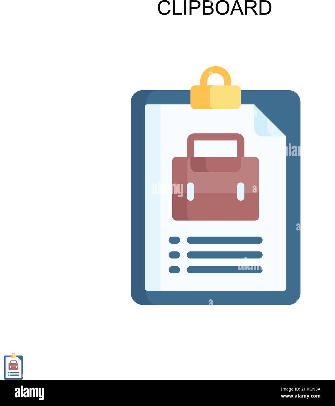 Icône de vecteur simple du presse-papiers.Modèle de conception de symbole d'illustration pour élément d'interface utilisateur Web mobile. Illustration de Vecteur