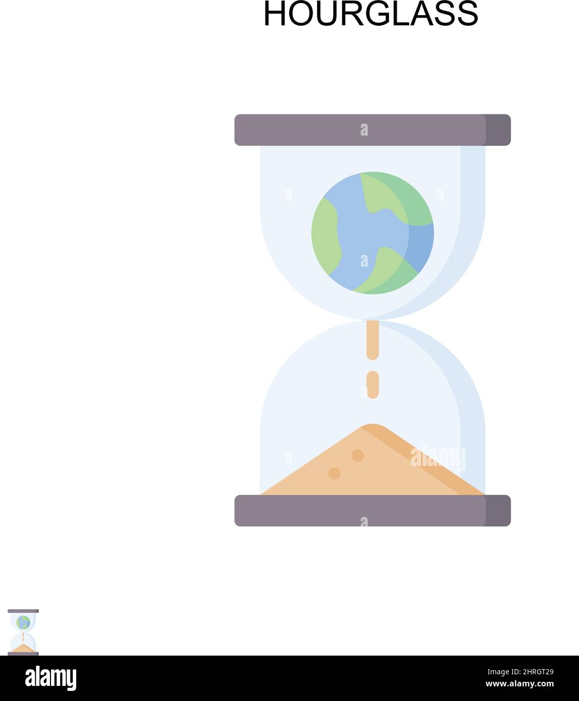 Icône de vecteur simple HourGlass.Modèle de conception de symbole d'illustration pour élément d'interface utilisateur Web mobile. Illustration de Vecteur