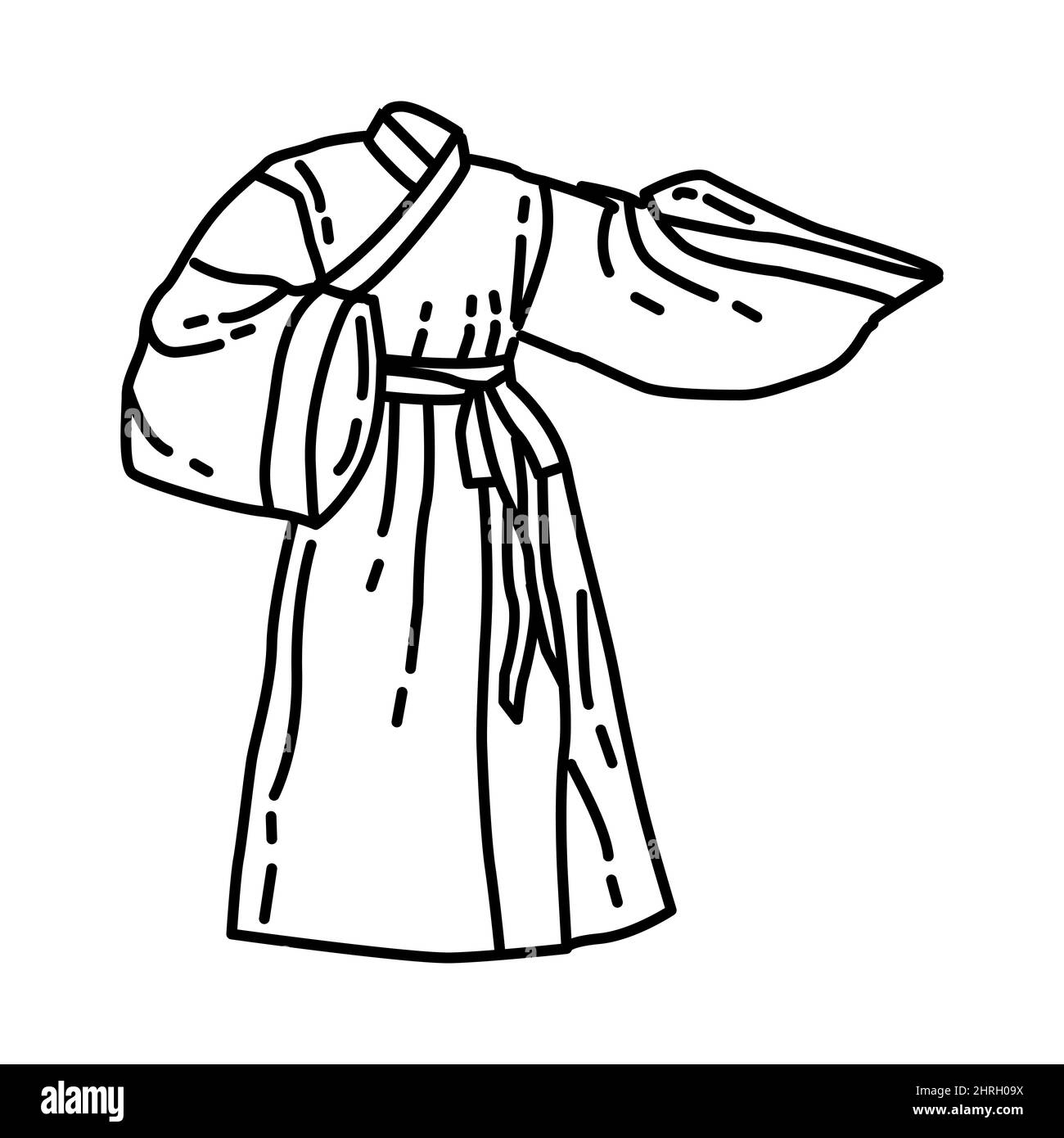 Robe traditionnelle Hanfu Homme partie de la nouvelle année chinoise Costume et décoration traditionnels ensemble d'icônes dessinées à la main Vector. Illustration de Vecteur