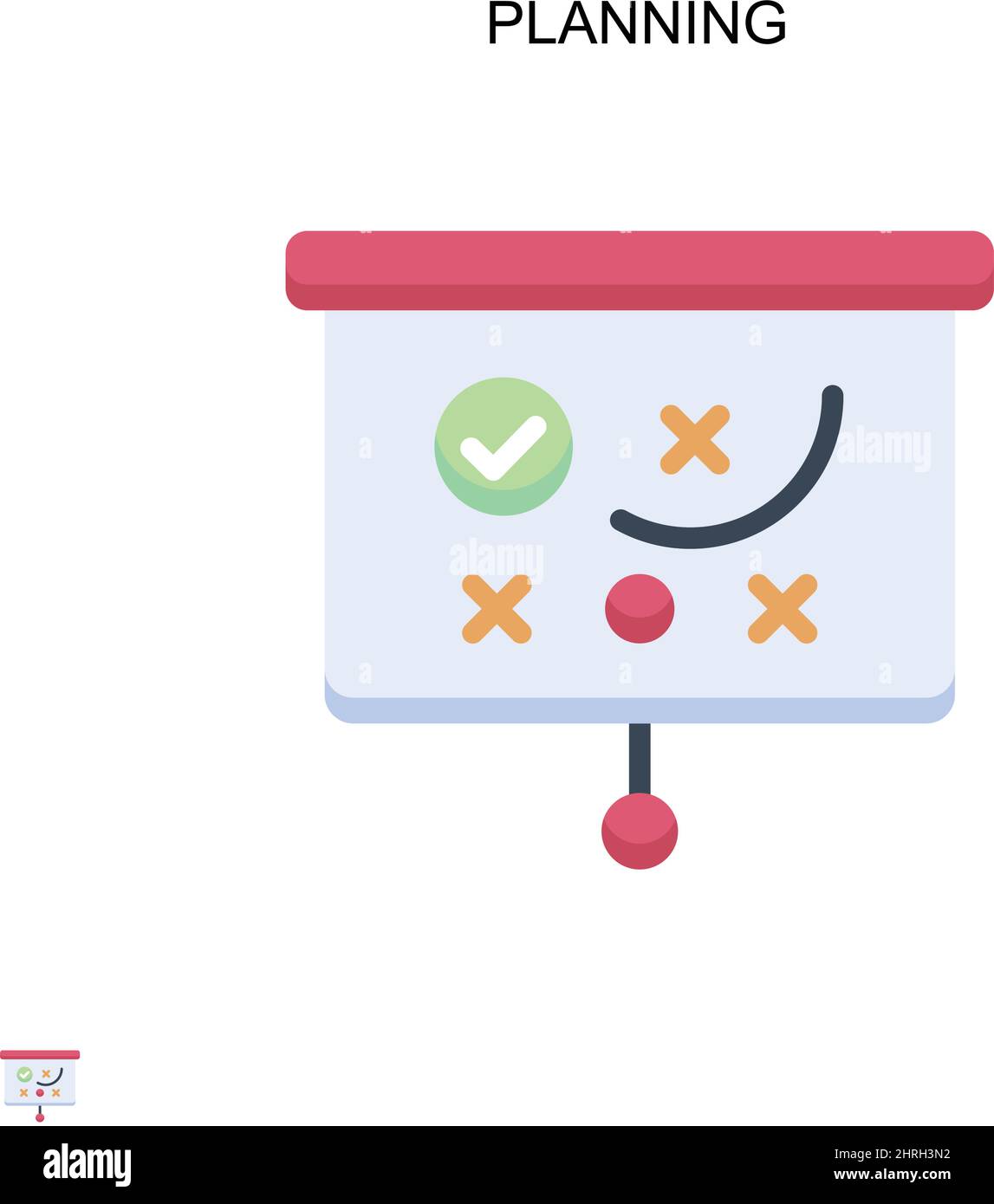 Planification de l'icône de vecteur simple.Modèle de conception de symbole d'illustration pour élément d'interface utilisateur Web mobile. Illustration de Vecteur