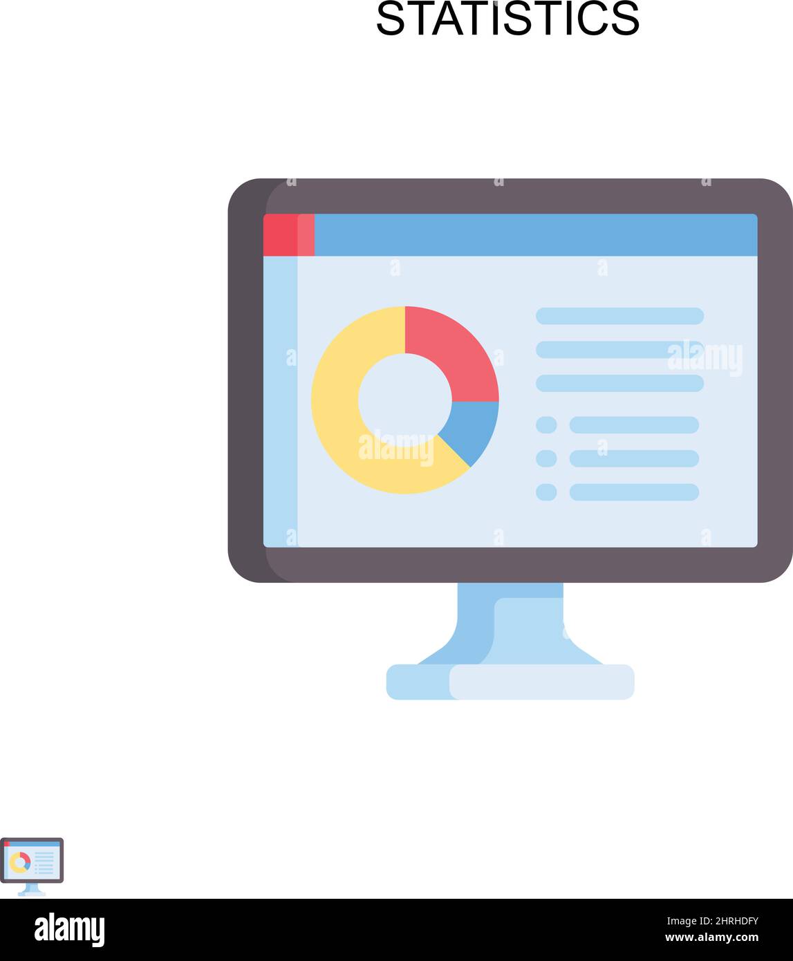 Icône de vecteur simple de statistiques.Modèle de conception de symbole d'illustration pour élément d'interface utilisateur Web mobile. Illustration de Vecteur