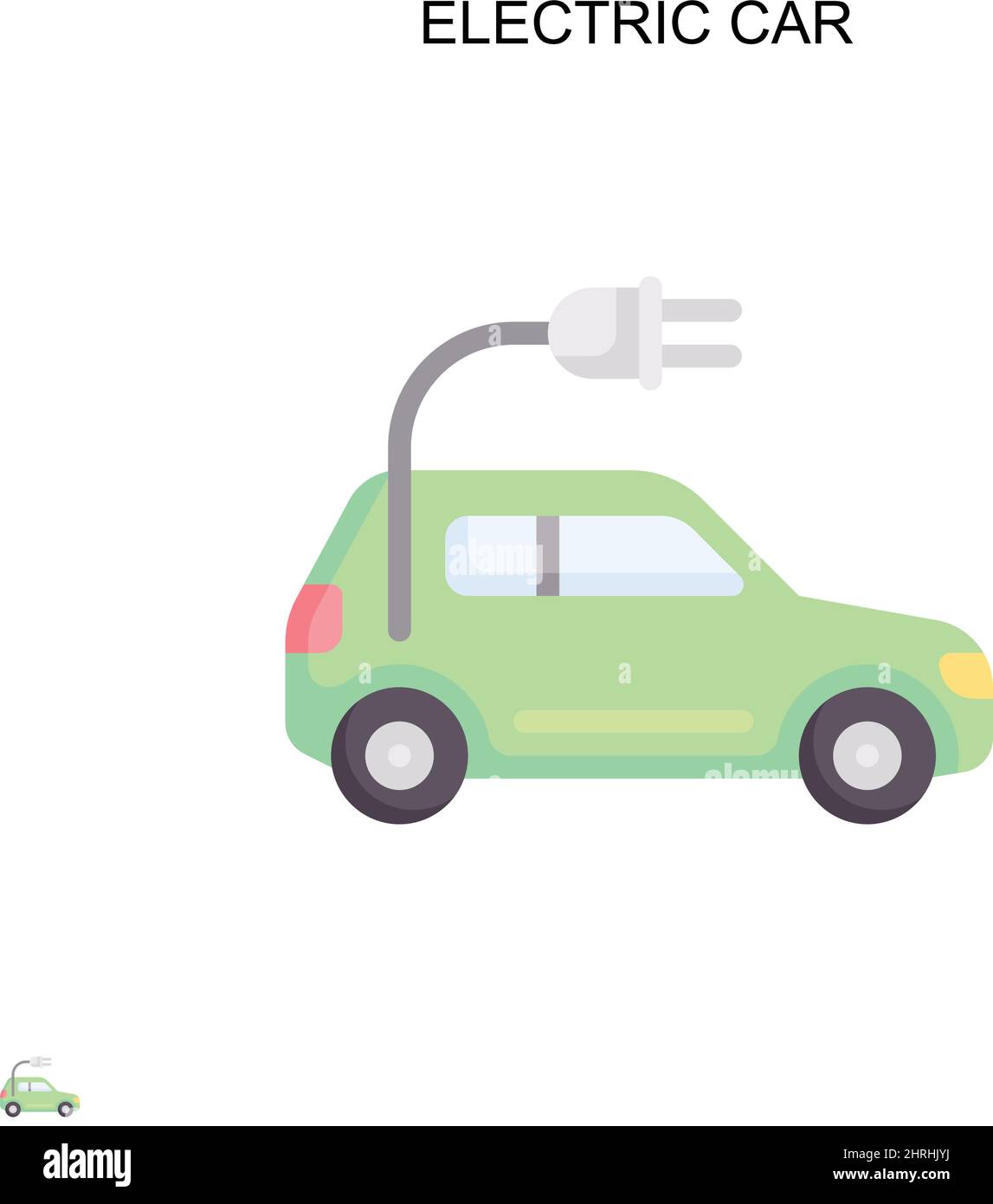 Voiture électrique simple icône vecteur.Modèle de conception de symbole d'illustration pour élément d'interface utilisateur Web mobile. Illustration de Vecteur