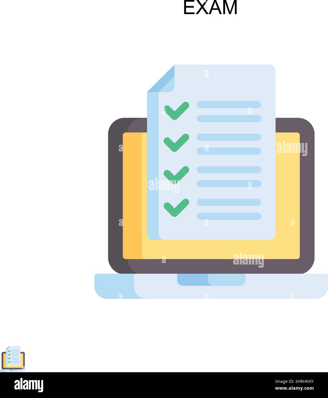 Icône de vecteur simple d'examen.Modèle de conception de symbole d'illustration pour élément d'interface utilisateur Web mobile. Illustration de Vecteur