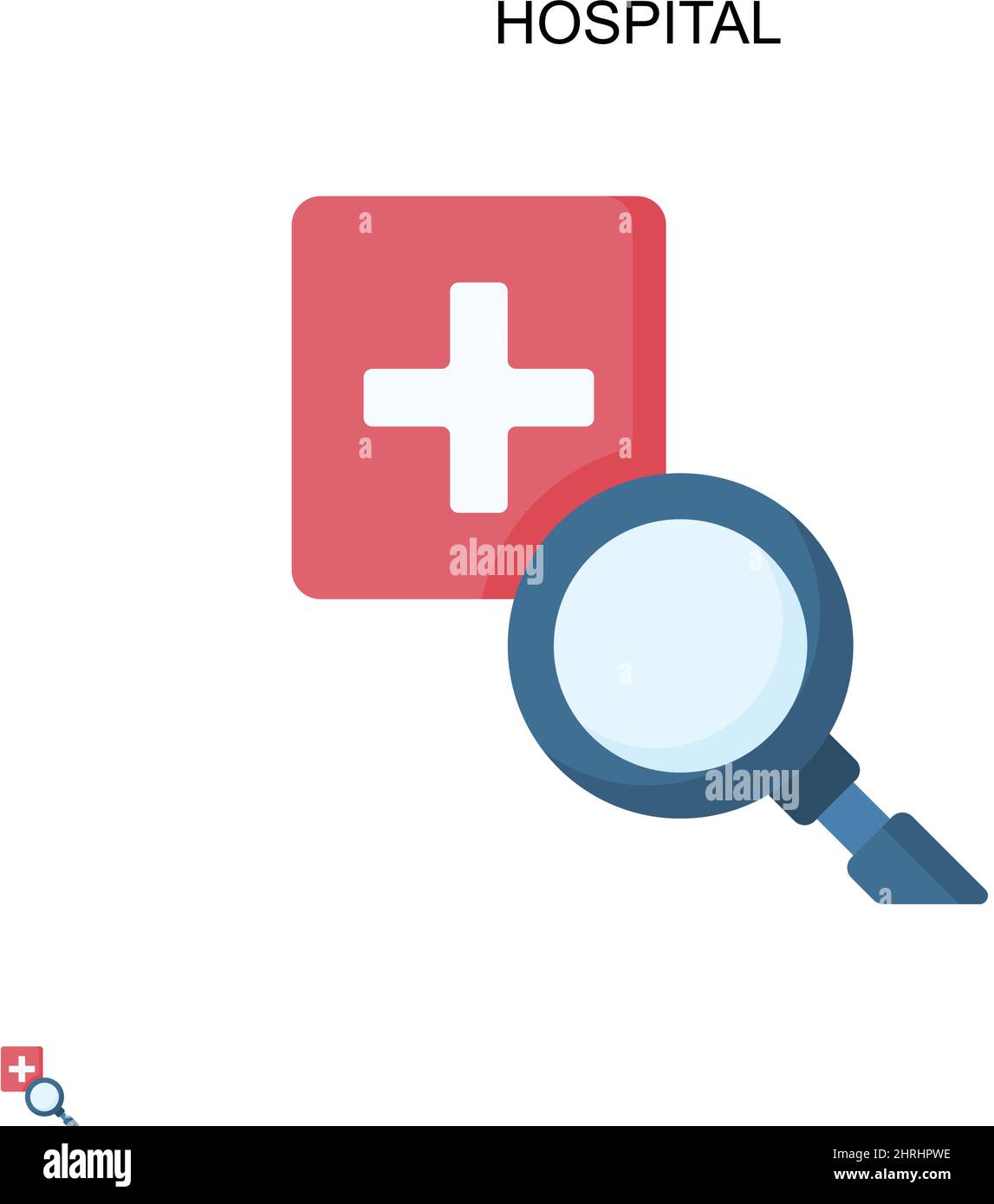 Icône de vecteur simple de l'hôpital.Modèle de conception de symbole d'illustration pour élément d'interface utilisateur Web mobile. Illustration de Vecteur