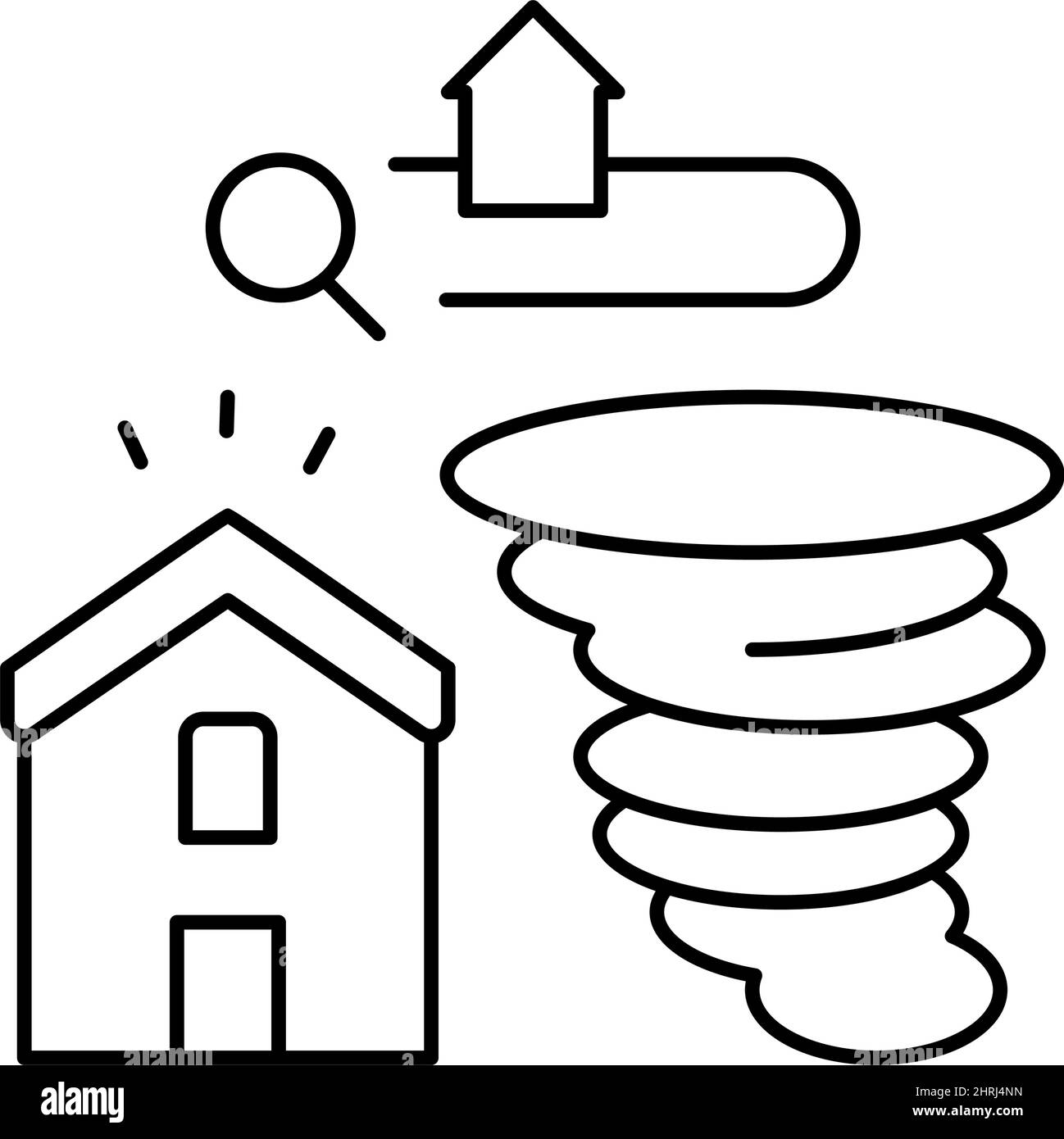 illustration vectorielle de l'icône de la ligne catastrophes naturelles Illustration de Vecteur