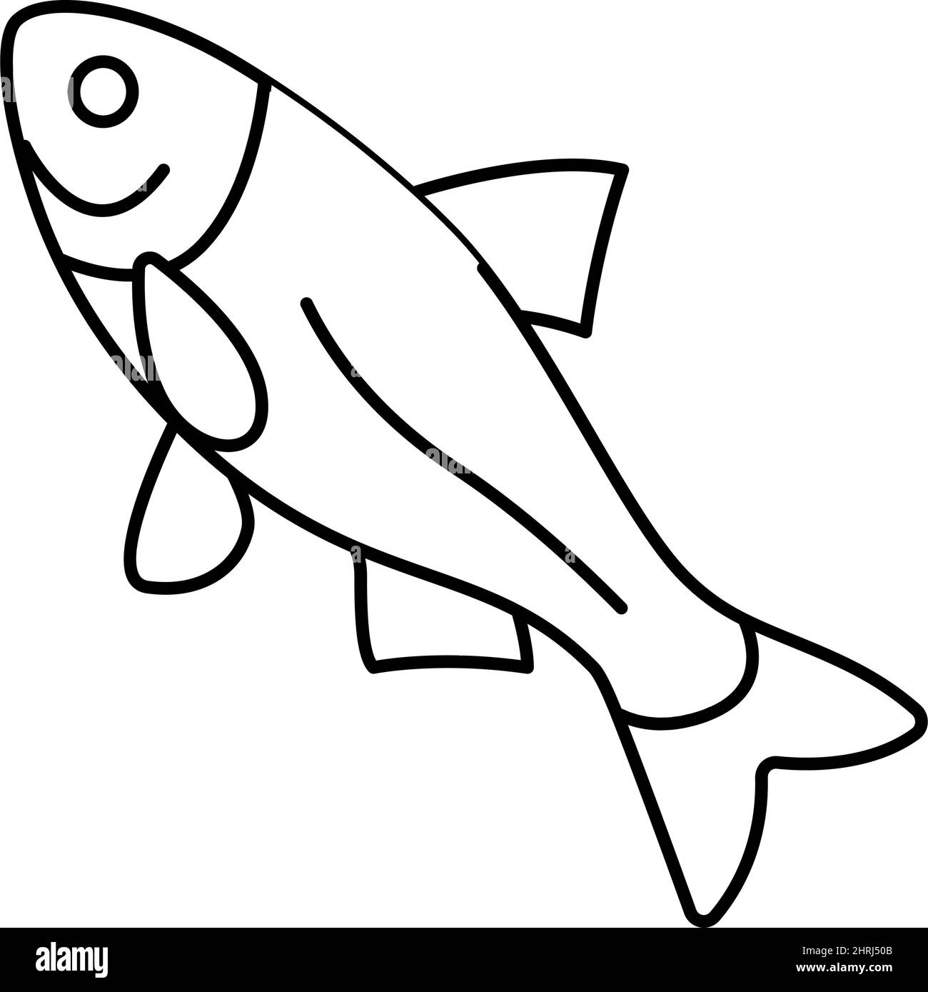 illustration vectorielle de l'icône de ligne de carpe bighead Illustration de Vecteur