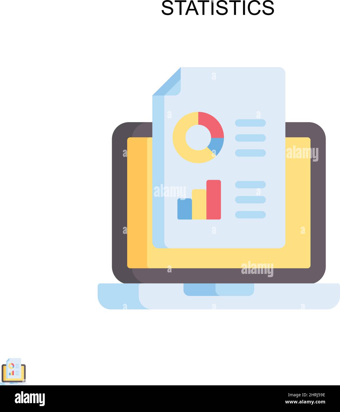 Icône de vecteur simple de statistiques.Modèle de conception de symbole d'illustration pour élément d'interface utilisateur Web mobile. Illustration de Vecteur