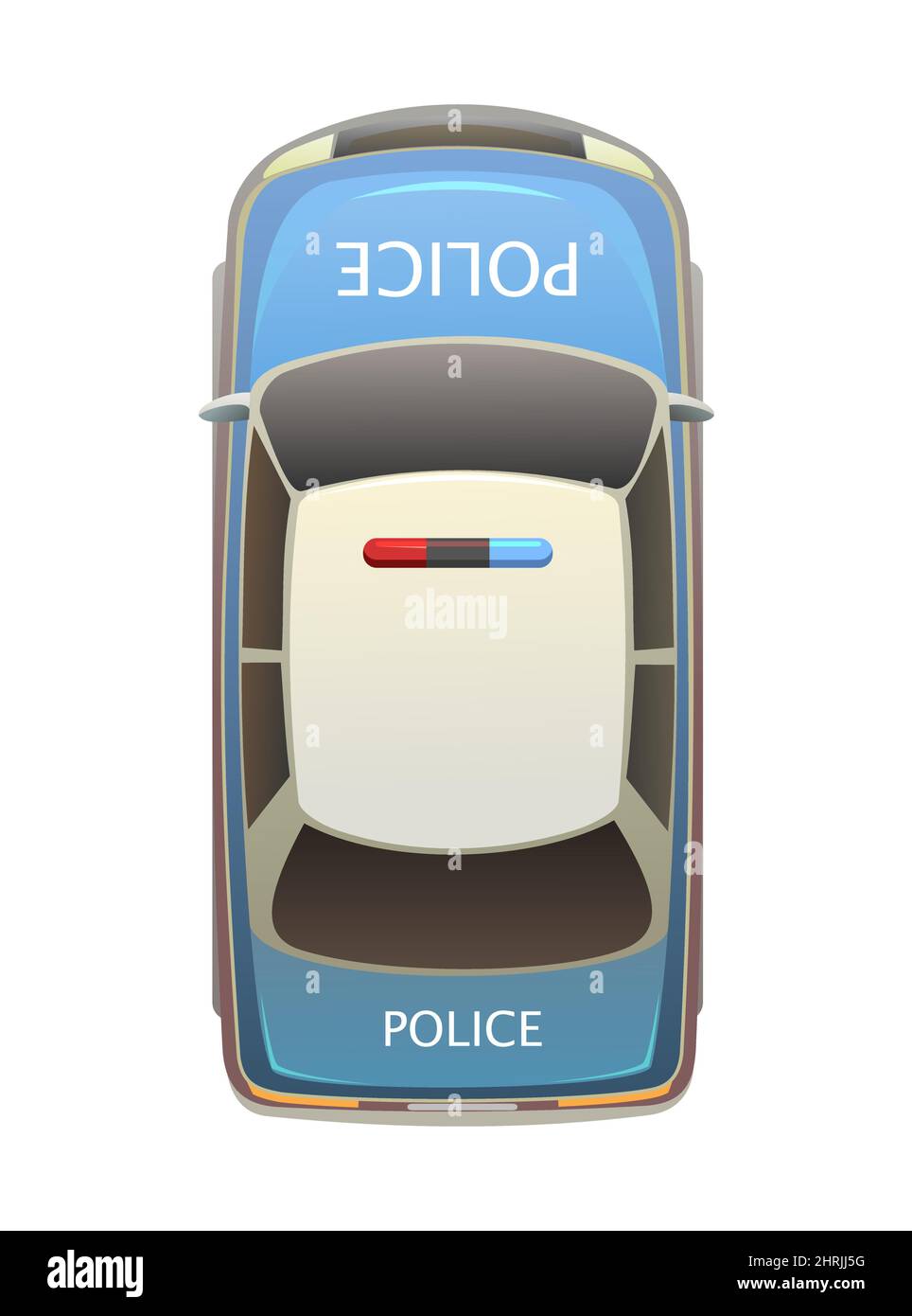 Automobile de police bleue. Vue de dessus. Voiture moderne ...