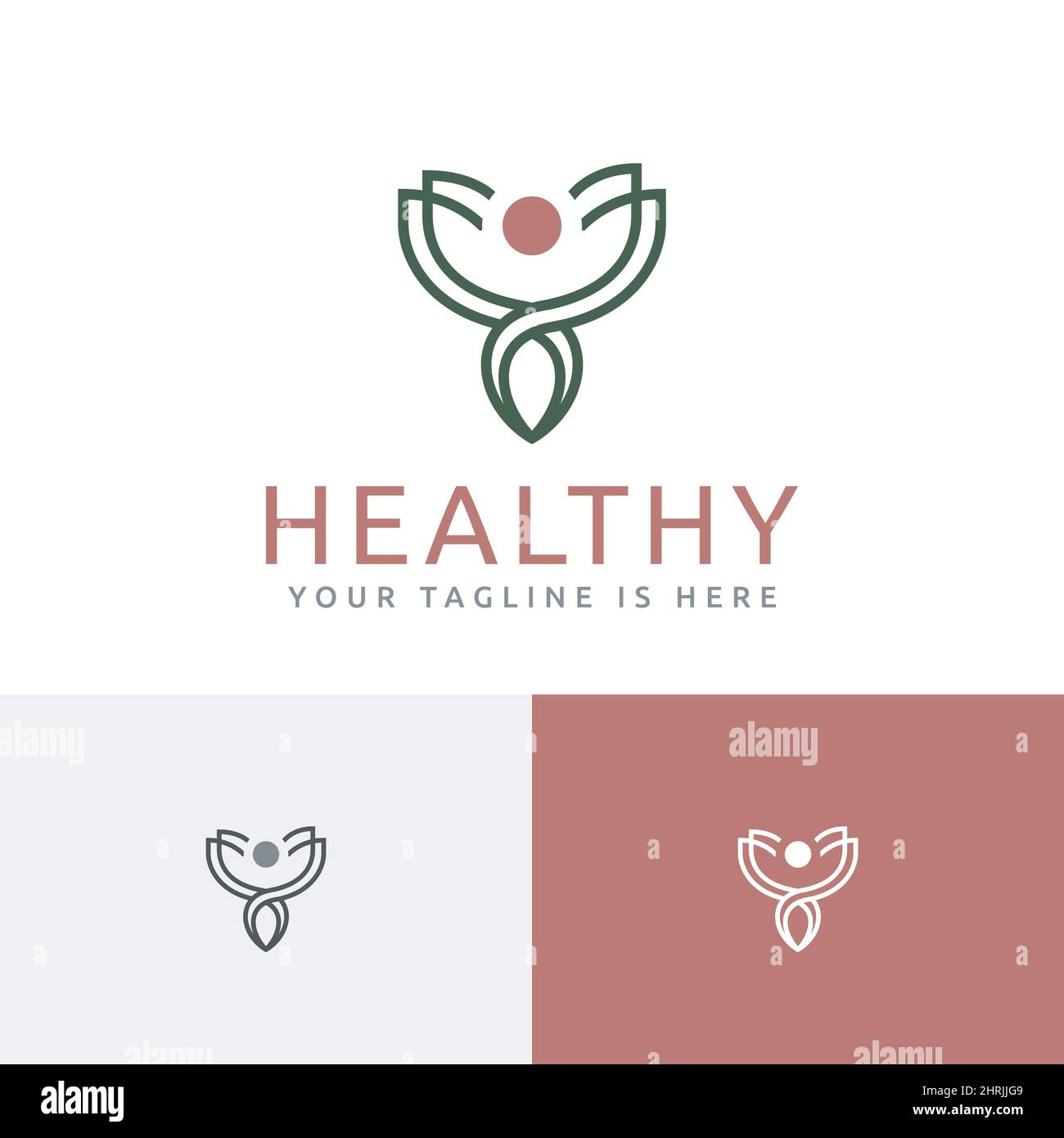 Modèle de logo Healthy Life Natural Organic Abstract People Fit Illustration de Vecteur
